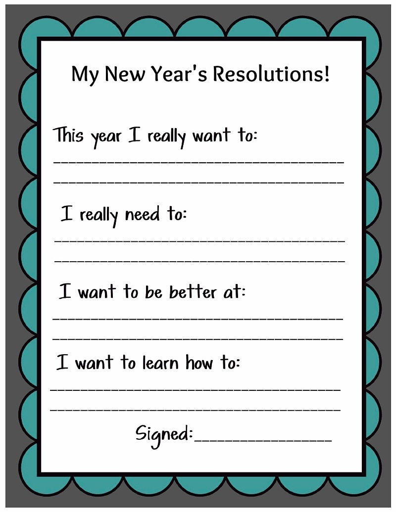 Kid Friendly New Year S Resolution Printable Uncommon Designs Kid Friendly New Year S Resolution Printable Uncommon Designs