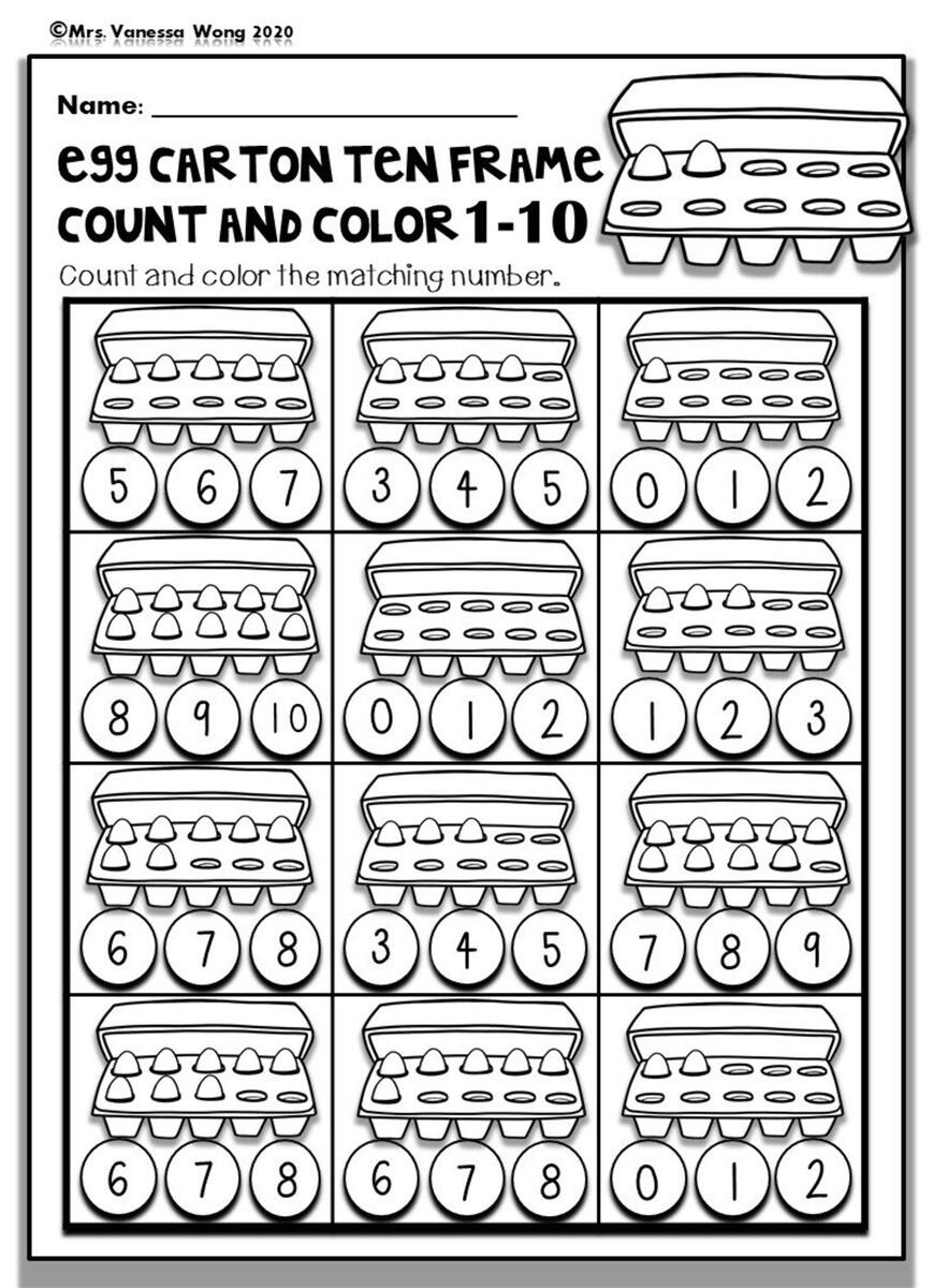Kindergarten Math Worksheets Numbers 1 10 Ten Frame PDF Pattern Etsy Kindergarten Math Worksheets Numbers 1 10 Ten Frame PDF Pattern Etsy