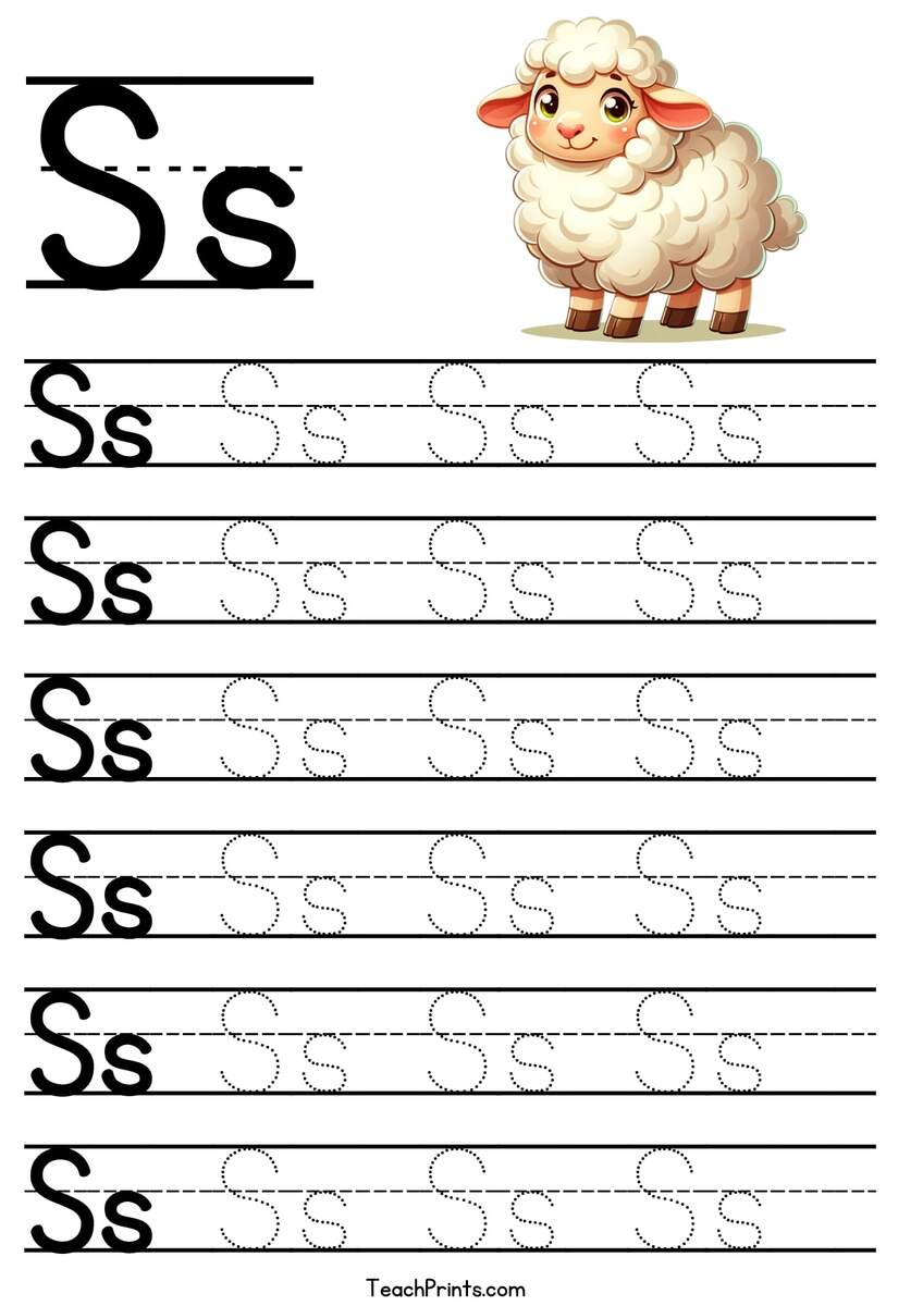 Letter S Tracing Worksheet Free Printables Teach Prints Letter S Tracing Worksheet Free Printables Teach Prints