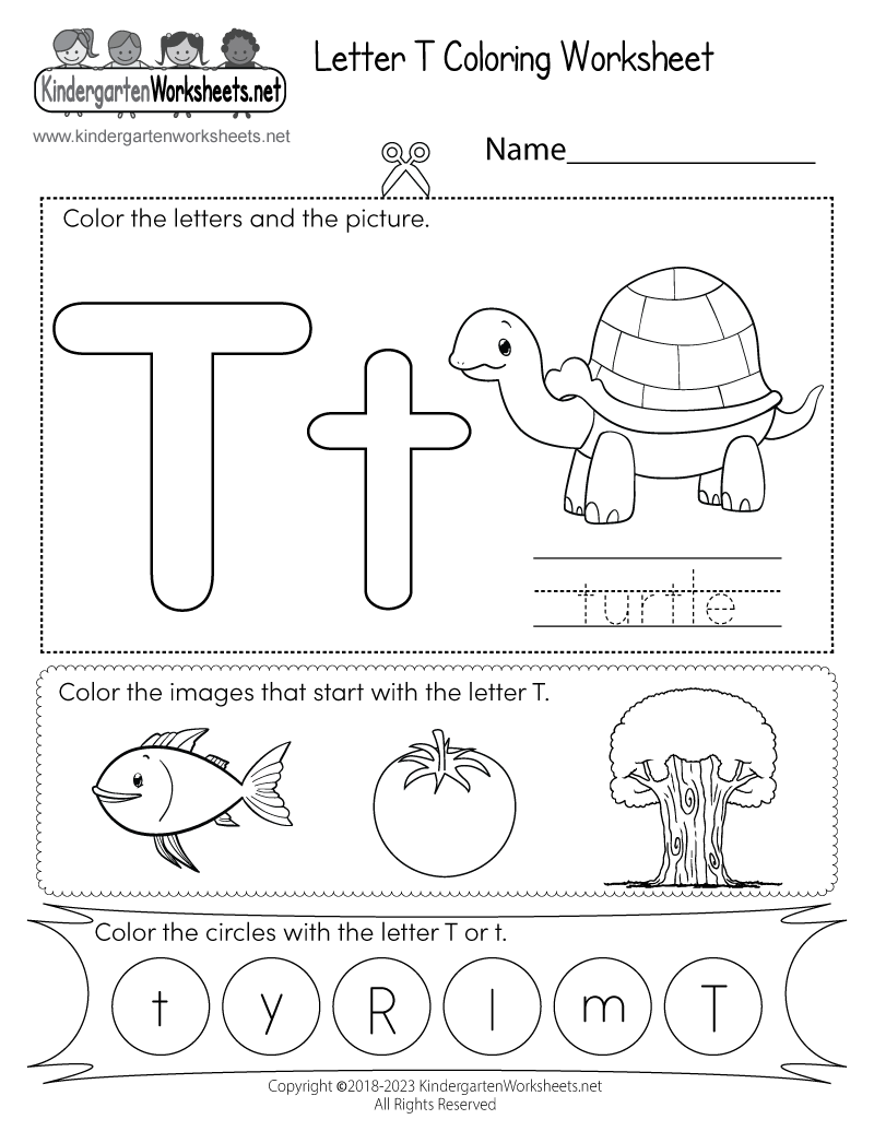 Letter T Coloring Worksheet Free Printable Digital PDF Free Letter T Phonics Worksheet Beginning Sounds