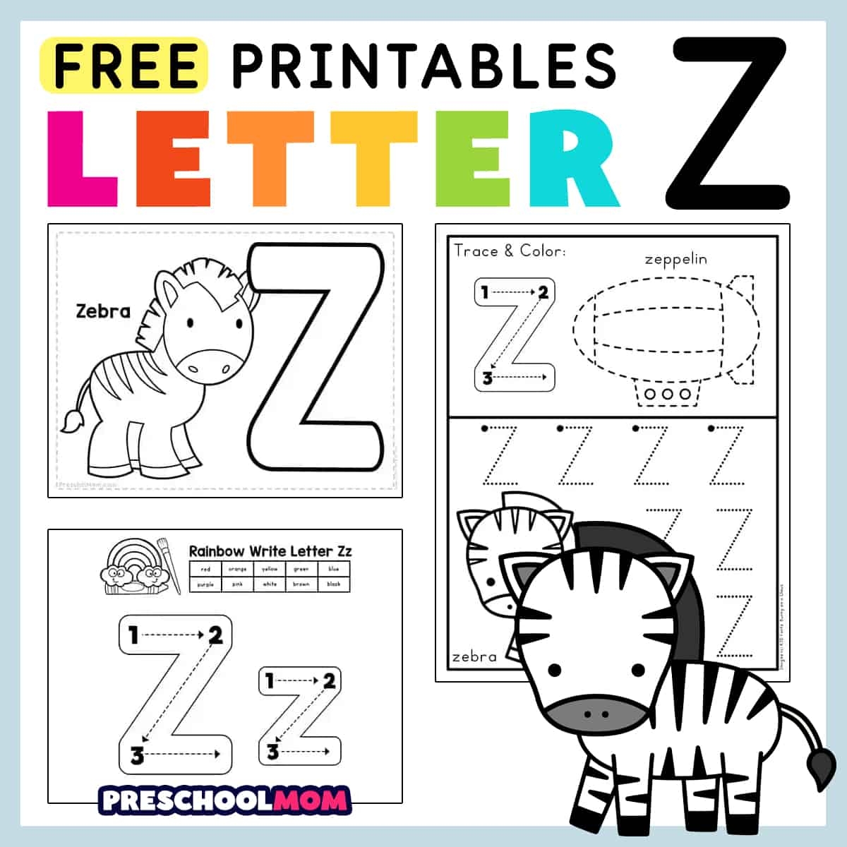 Letter Z Preschool Printables Preschool Mom Free Printable Letter Z Writing Practice Worksheet