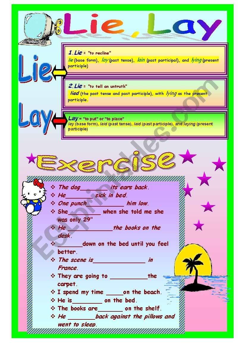 Lie Lay ESL Worksheet By Demmieb Worksheets Library Lie Lay ESL Worksheet By Demmieb Worksheets Library