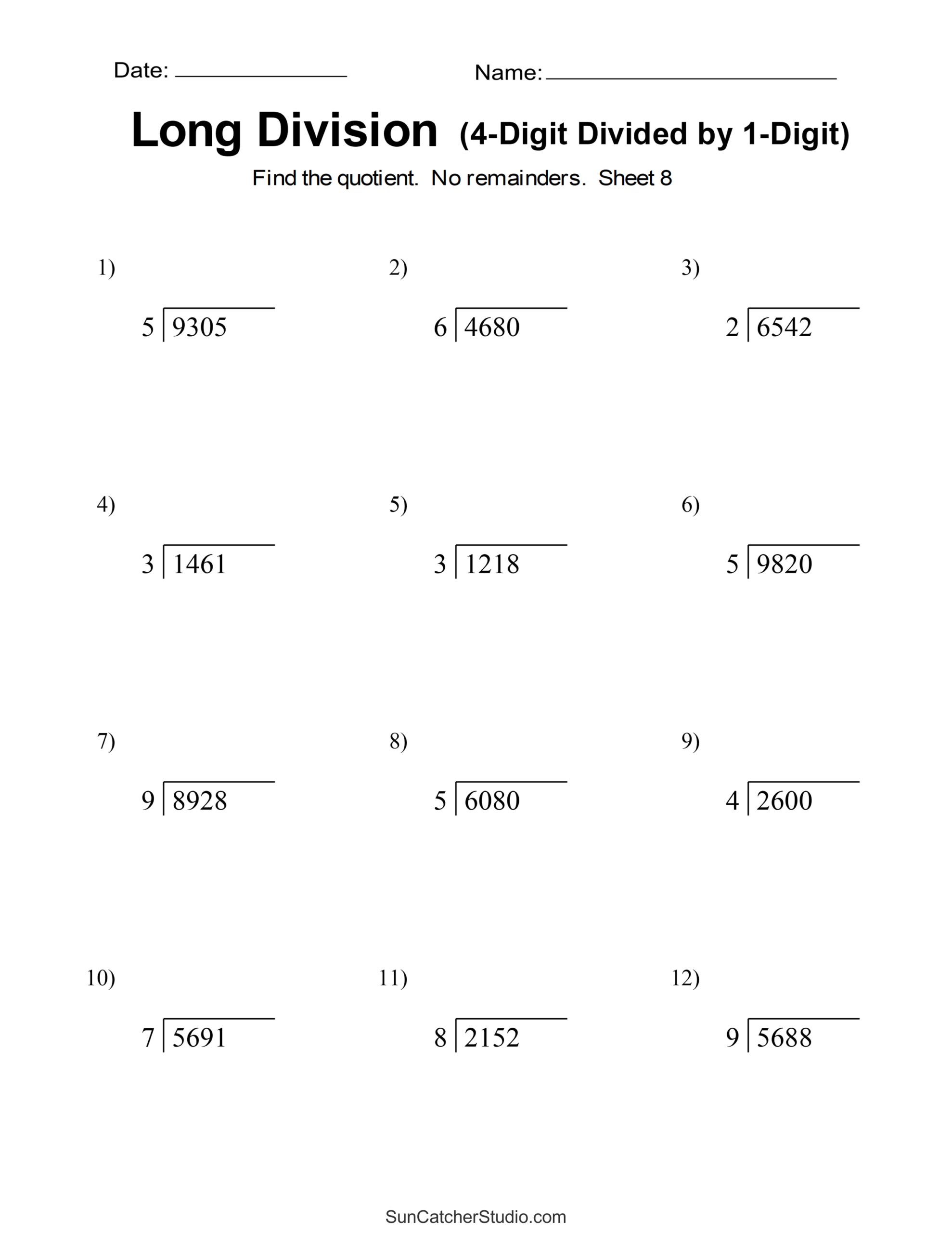Long Division Worksheets Problems Printable Math Drills Free Printables Lettering SVG Files Tools Apps Worksheets For Division With Remainders