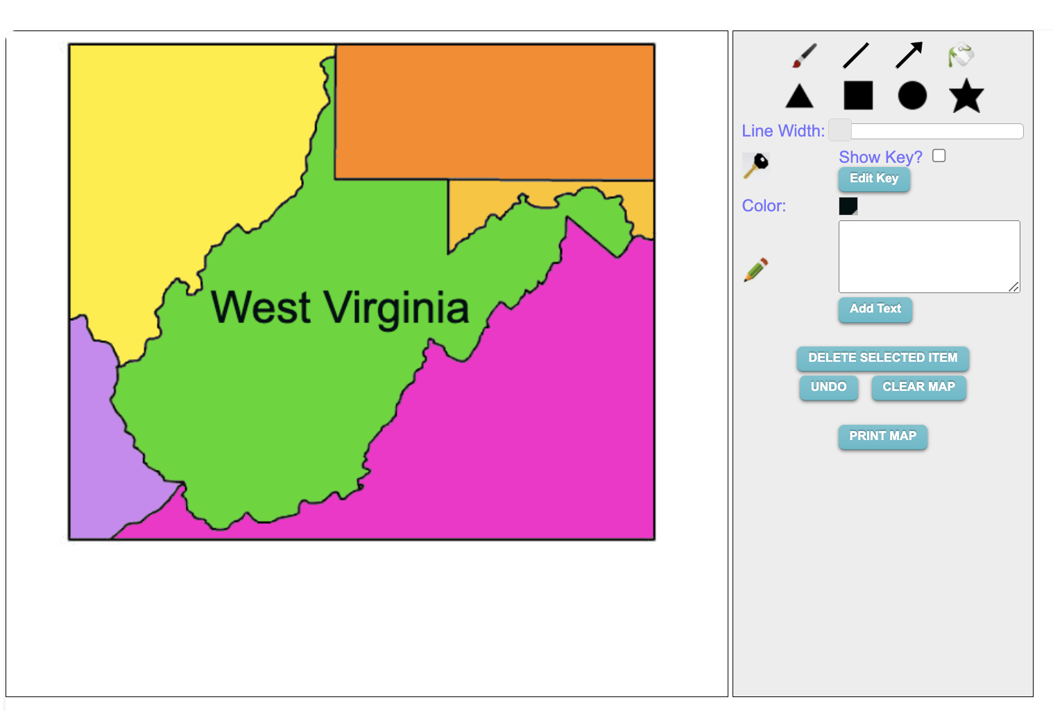Make Your Own West Virginia Map