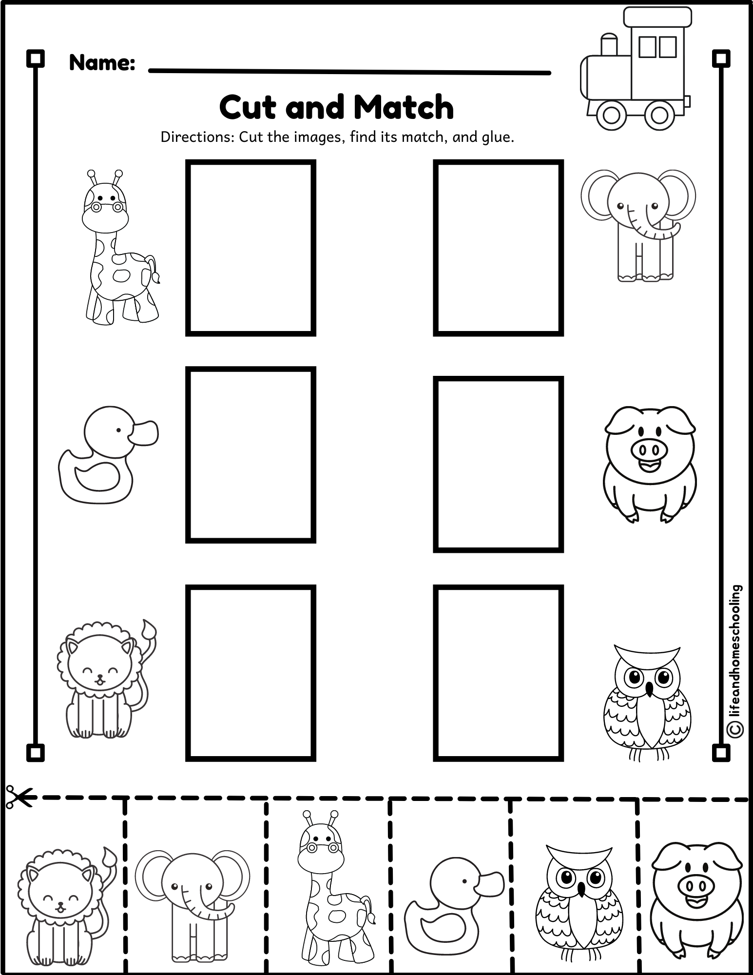 Matching Printable Activity Made By Teachers Free Preschool Cut And Paste Worksheet