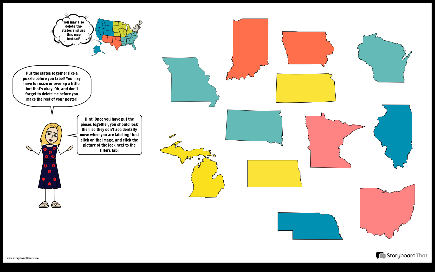 Midwest Map Activity Label Capitals With Storyboard That