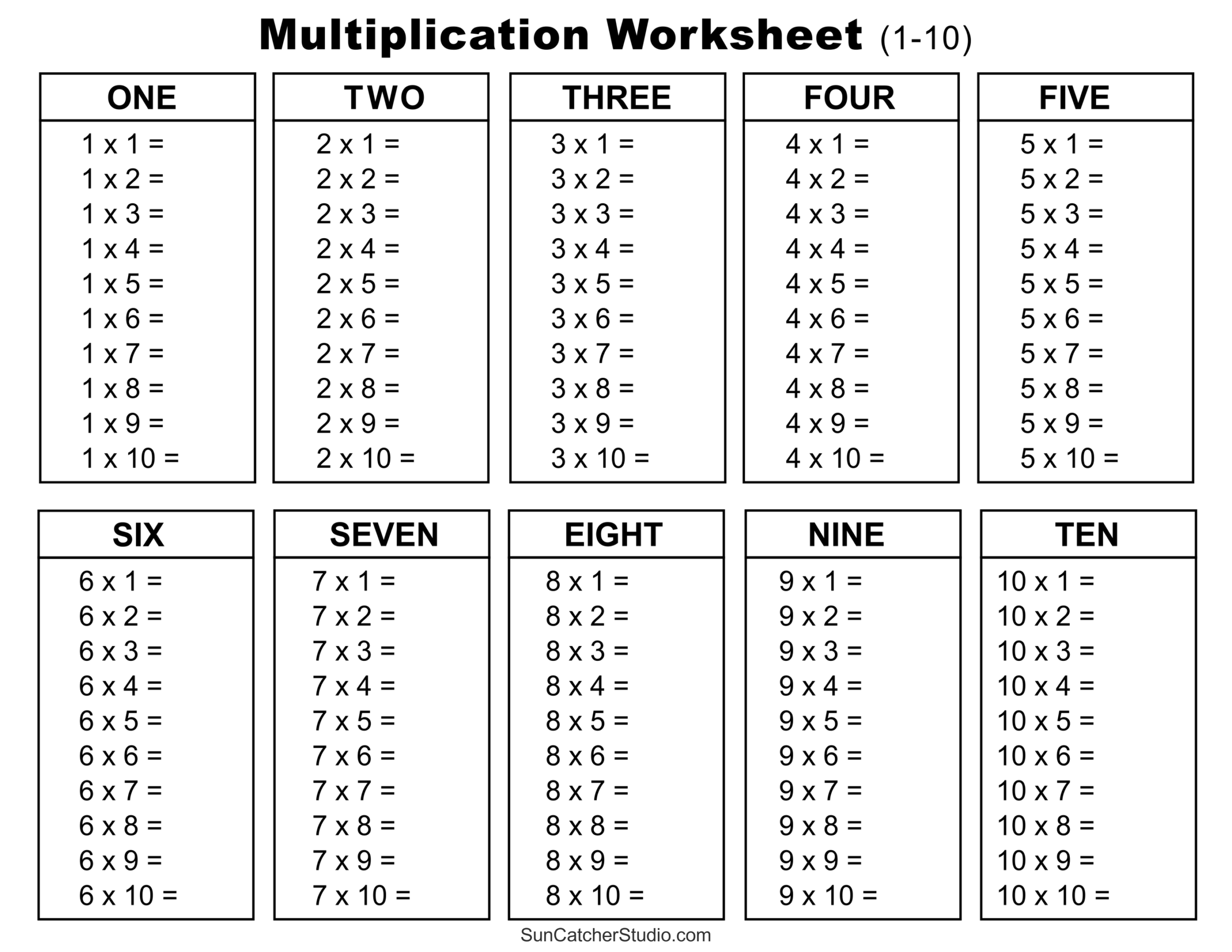 20 Multiplication Worksheets 1st 4th Grade 20 Sheets Worksheets Library