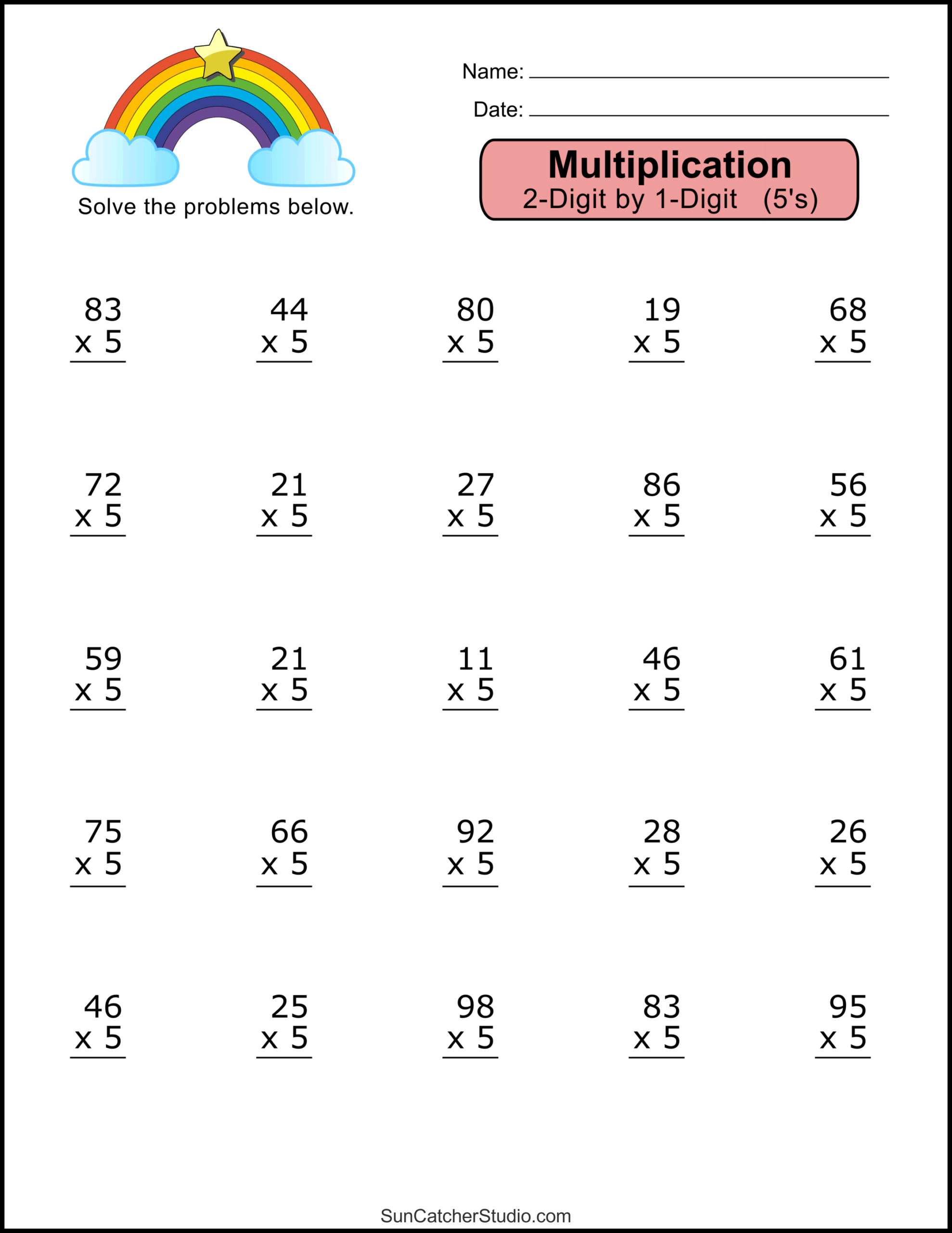 Multiplication Worksheets 2 Digit By 1 Digit Math Drills Free Printables Lettering SVG Files Tools Apps Free Multiplication Worksheets 1 12 Paper Trail Design