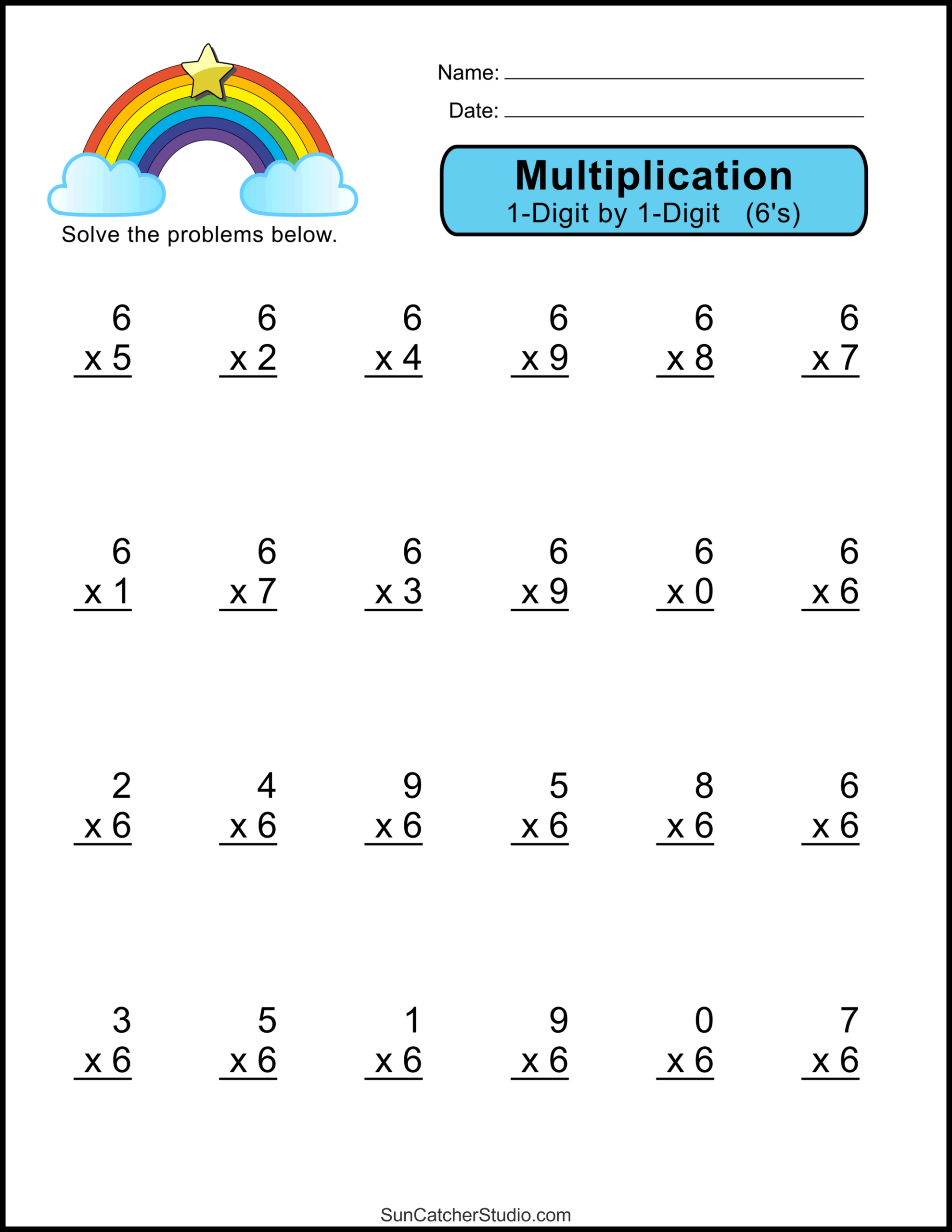 Multiplication Worksheets One Digit Math Drills Free Printables Lettering SVG Files Tools Apps Addition Facts To 20 Worksheets