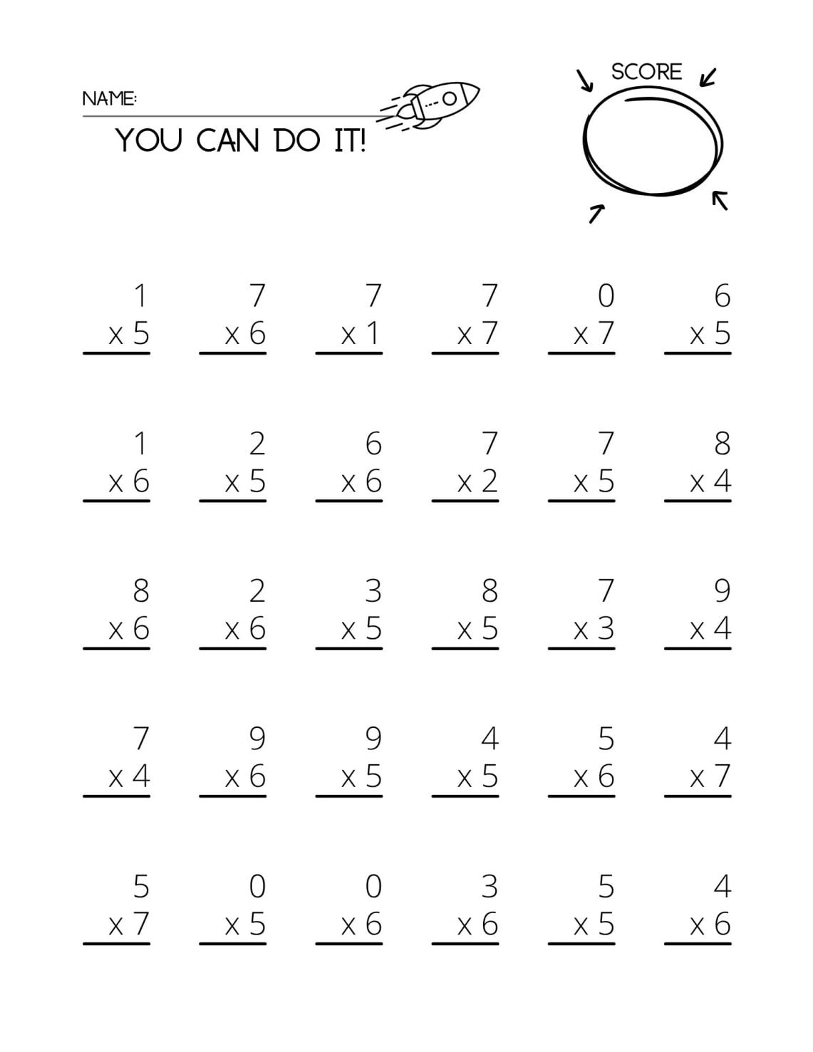 MULTIPLICATION WORKSHEETS PRINTABLES WonkyWonderful Multiplication Drill Sheets 3rd Grade