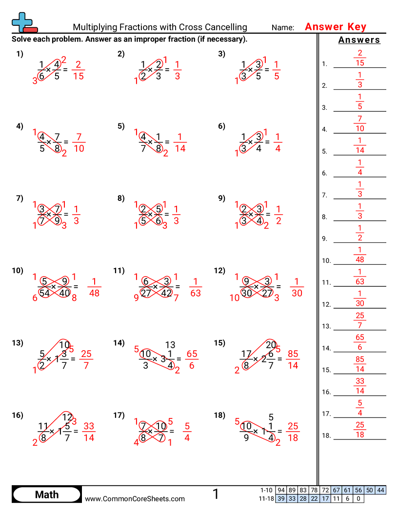 Multiplying Fractions With Cross Cancelling Worksheet Download Multiplication Of Fractions Through Cross Cancellation Advanced Level Worksheets Printable Math Teaching Resources
