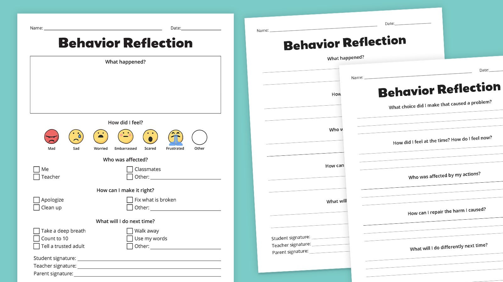 Need Behavior Reflection Sheets Grab Our Free Bundle 19 Student Behavior Reflection Worksheets Free PDF At Worksheeto