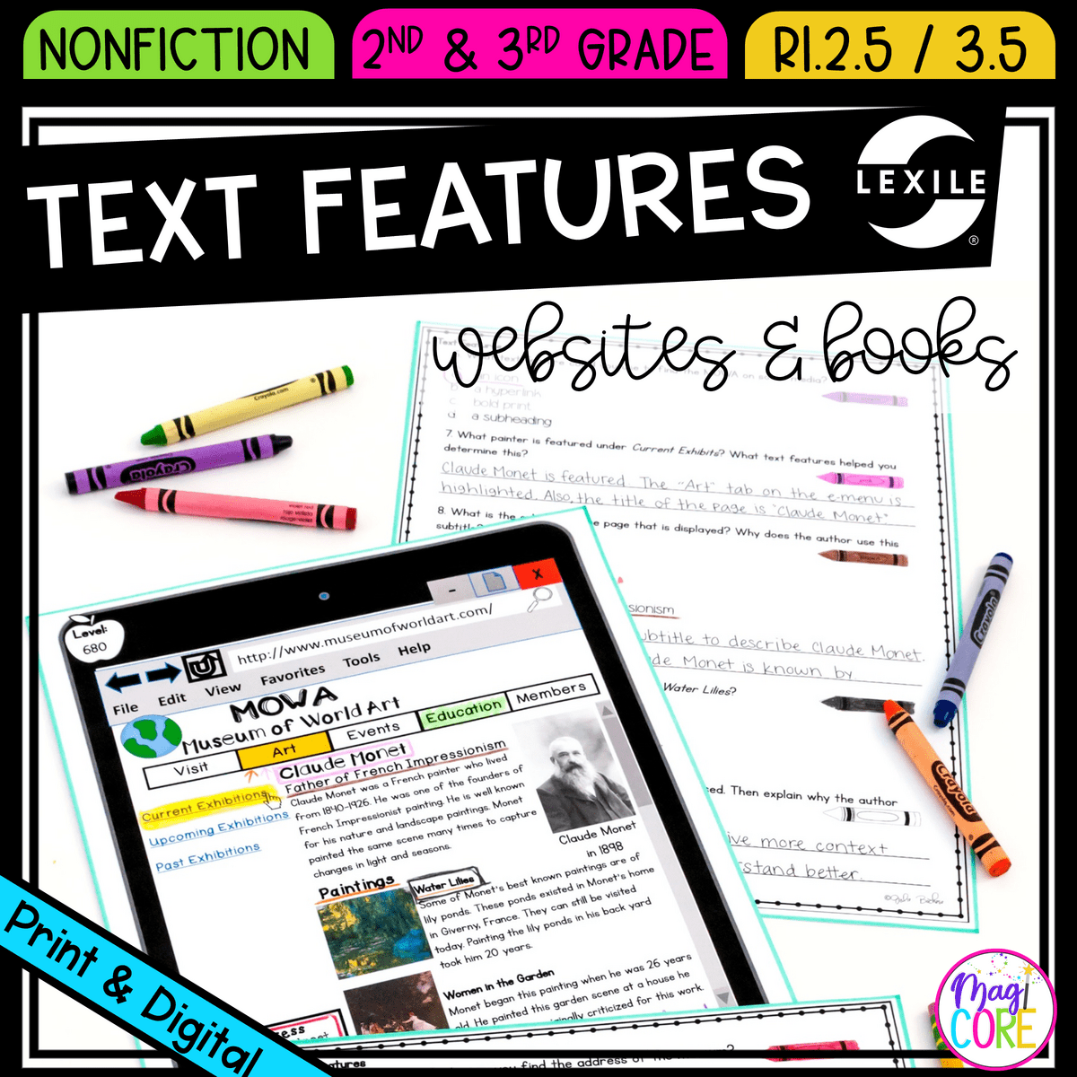 Nonfiction Text Features RI 2 5 RI 3 5 MagiCore