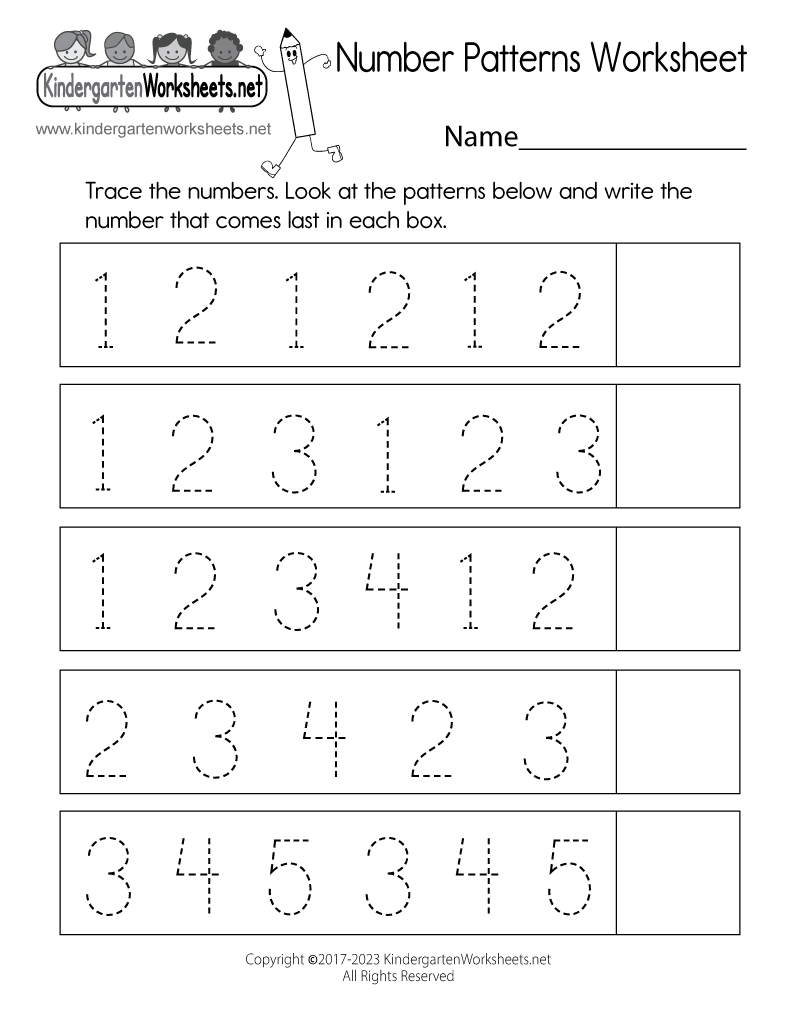 Number Patterns Worksheet Free Printable Digital PDF Kindergarten Patterns Worksheet Classroom Must Haves