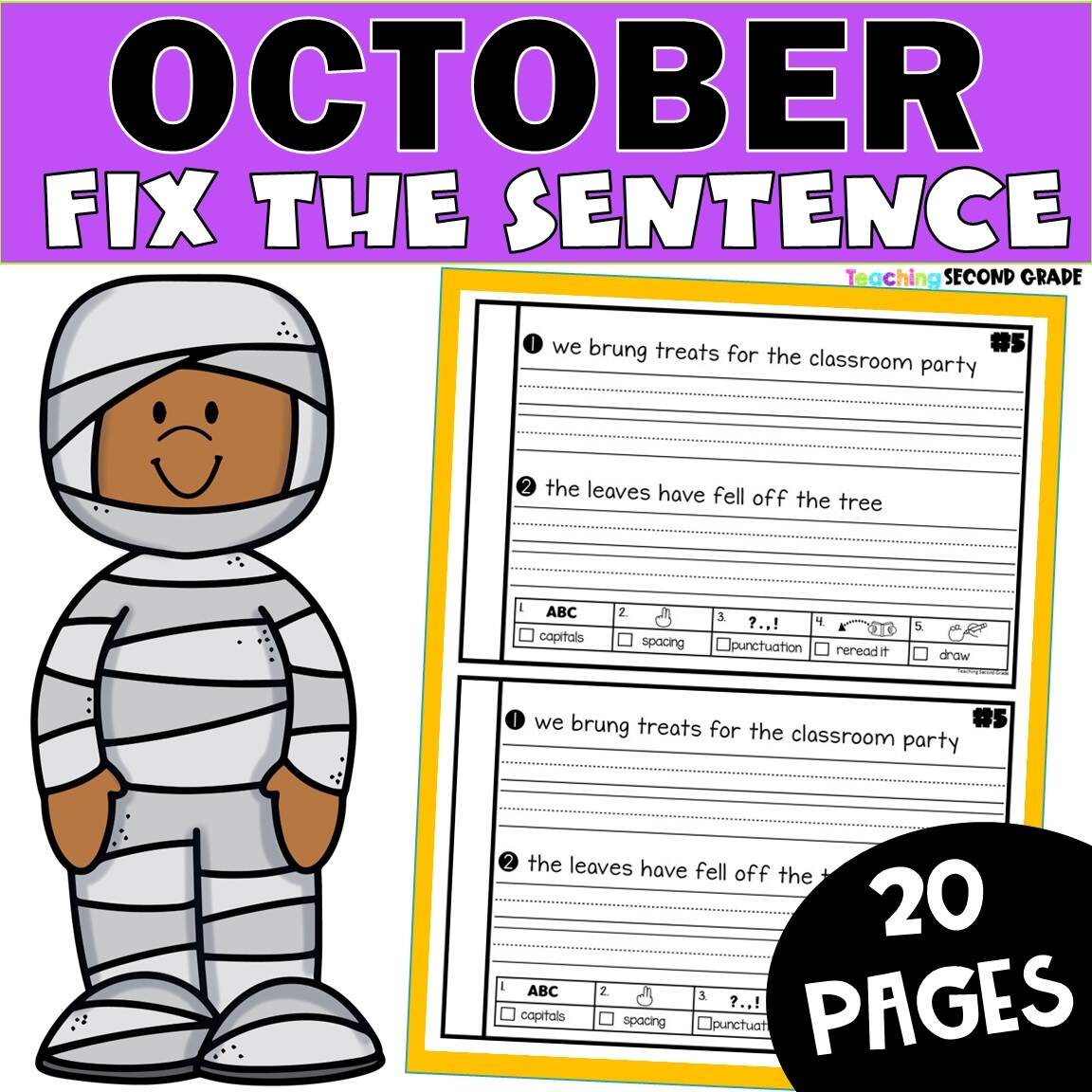 October Fix The Sentence Worksheets Sentence Editing Daily Oral Language DOL Teaching Ideas Made Easy October Fix The Sentence Worksheets Sentence Editing Daily Oral Language DOL Teaching Ideas Made Easy