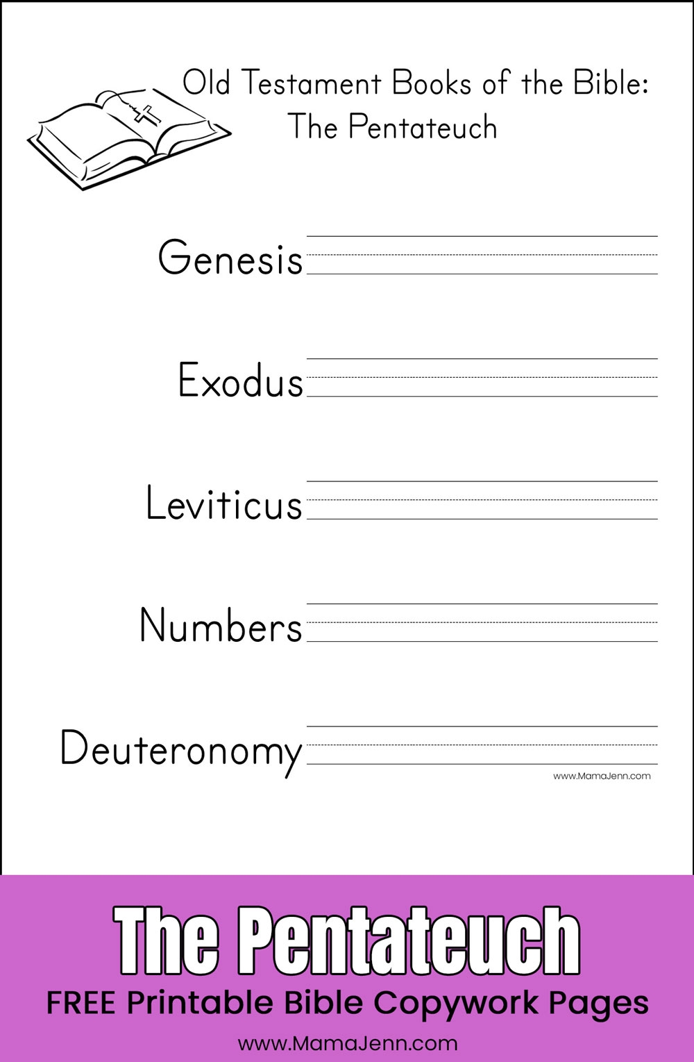 Old Testament Books Of The Bible FREE Printable Copywork Pages Old Testament Themed Word Tracing Worksheets Beeloo Printable Crafts And Activities For Kids