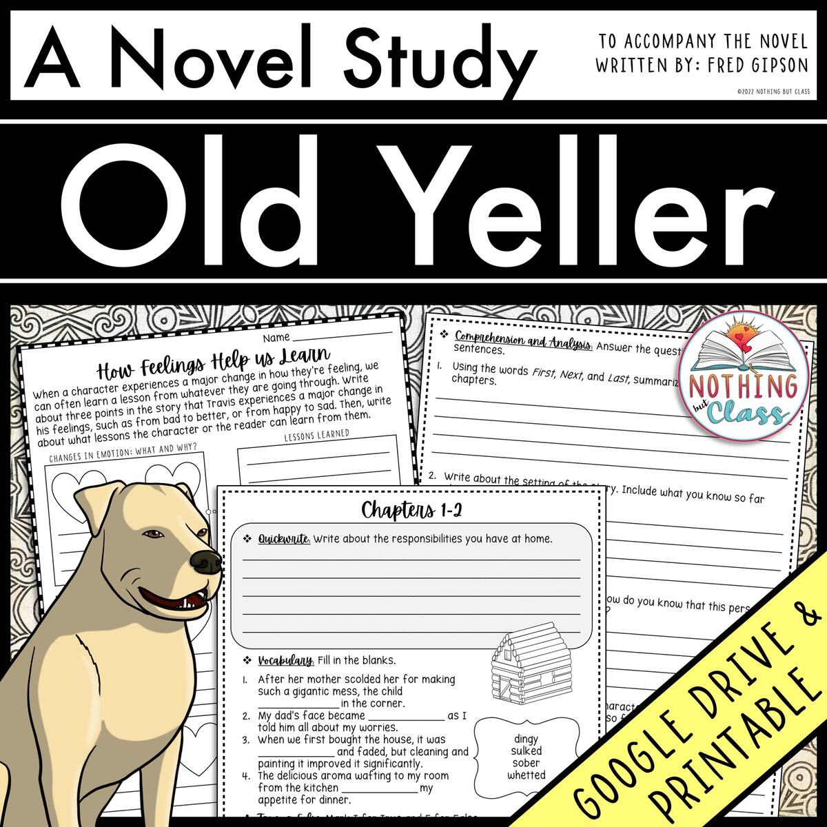 Old Yeller Novel Study Unit Comprehension Questions With Activities And Tests Classful Old Yeller Novel Study Unit Comprehension Questions With Activities And Tests Classful