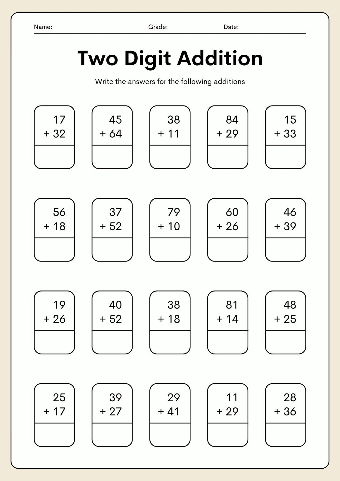 Page 3 Free Printable Customizable Math Worksheets Canva