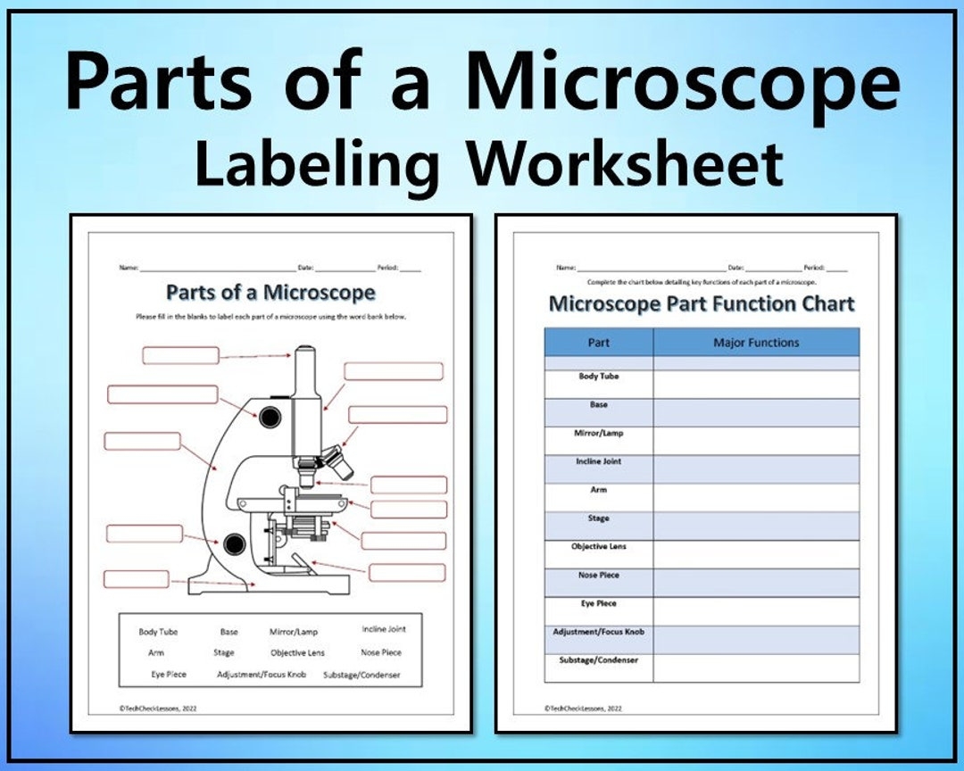 Parts Of A Microscope Labeling Functions Worksheet Science Editable DIGITAL DOWNLOAD Etsy 15 Printable Microscope Worksheet Free PDF At Worksheeto