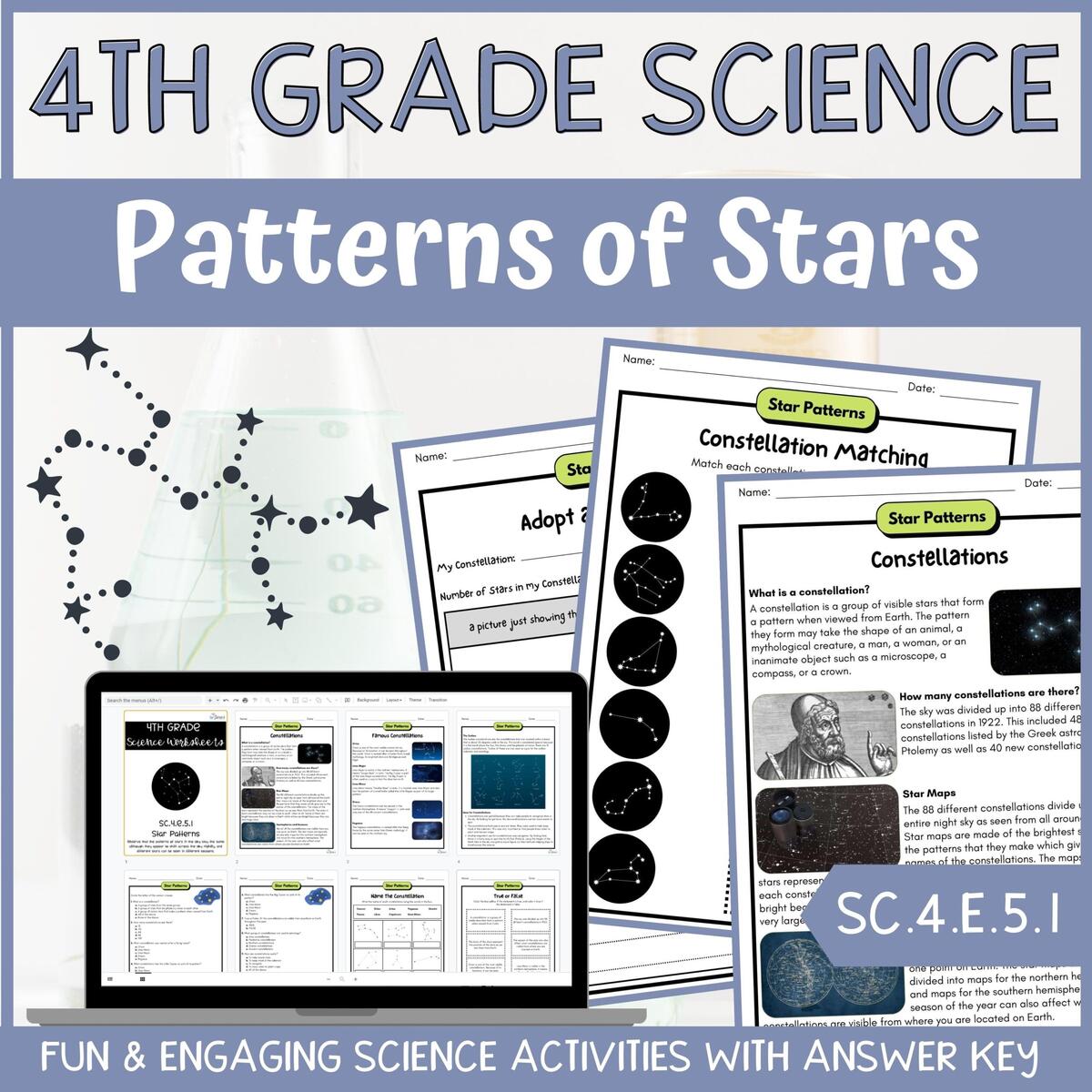 Patterns Of Stars Activity Answer Key 4th Grade Earth Space Science Classful