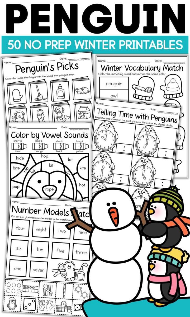 Penguin Math And Literacy Printables For January Penguin Dot To Dot Free Printable Your Therapy Source