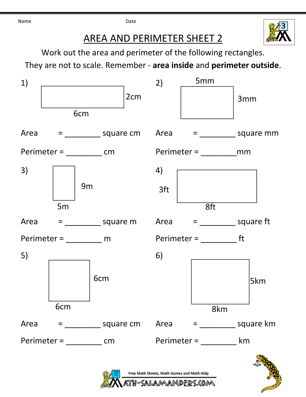 Perimeter Worksheets Printable Grade 4 Math Worksheets
