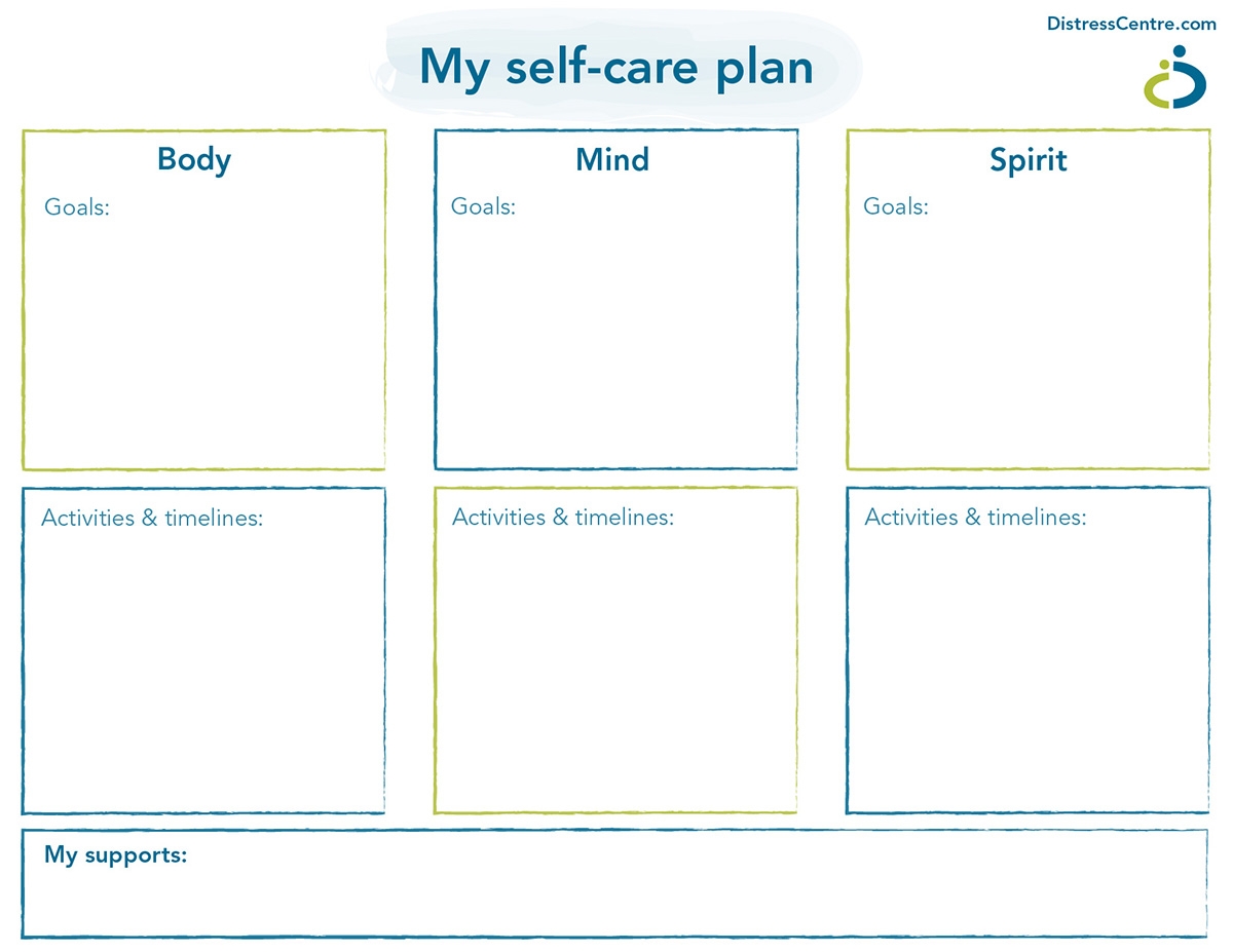 Personalized Self Care Plans Distress Centre Calgary Personalized Self Care Plans Distress Centre Calgary