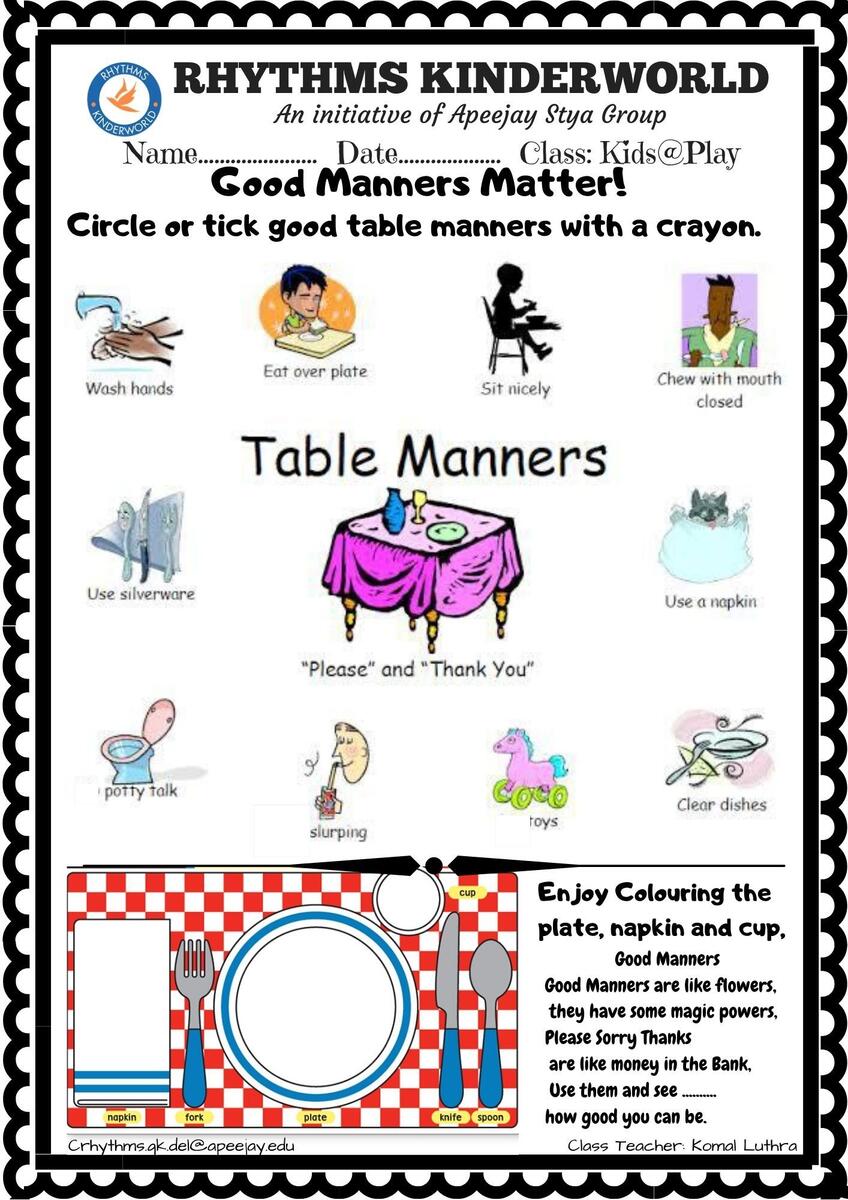 Polishing Etiquette Engaging Manners Worksheets For All Ages Polishing Etiquette Engaging Manners Worksheets For All Ages