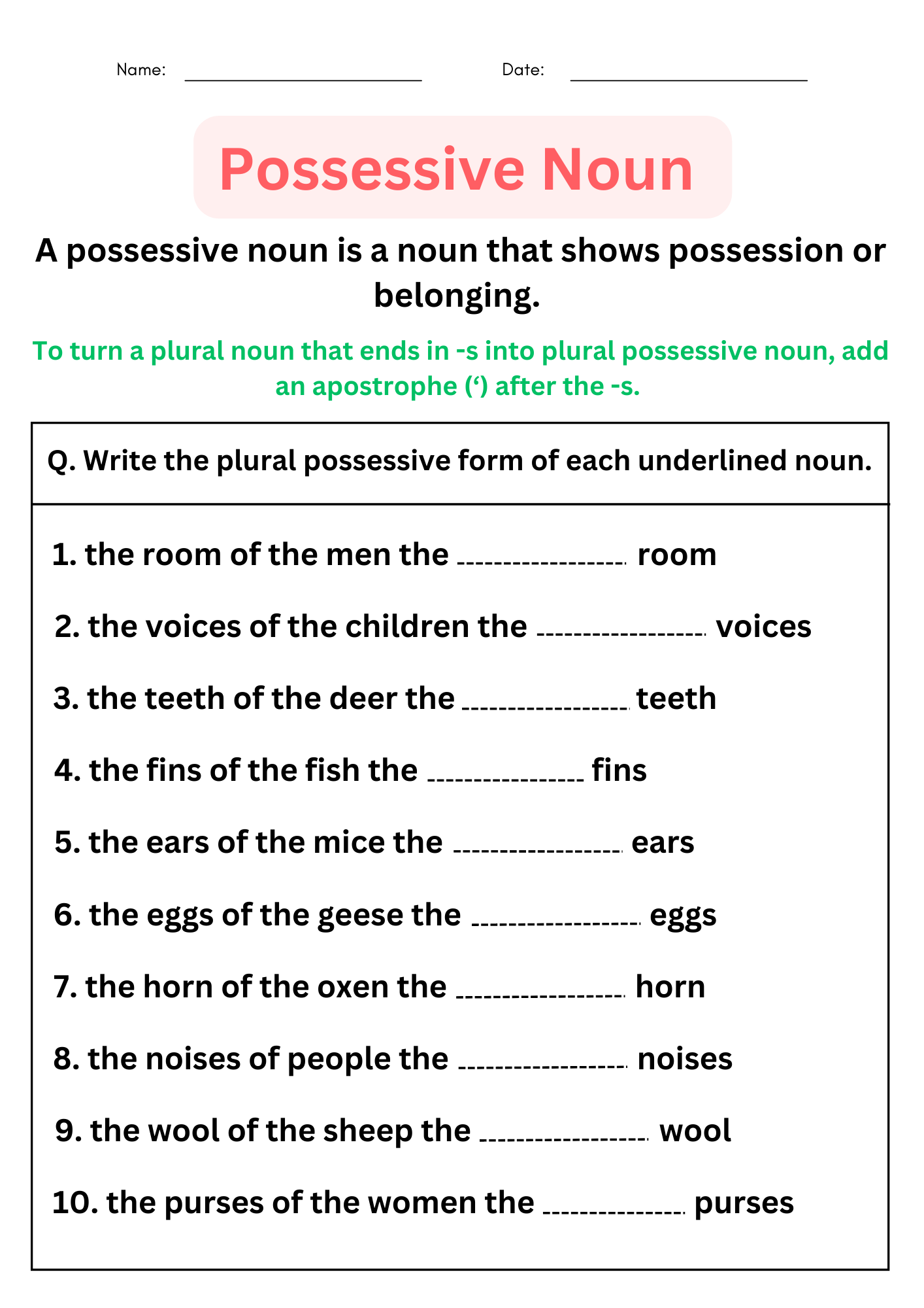 Possessive Nouns Worksheets With Answers Digital And Printable For Grade 4 5 Made By Teachers Possessive Nouns Worksheets With Answers Digital And Printable For Grade 4 5 Made By Teachers