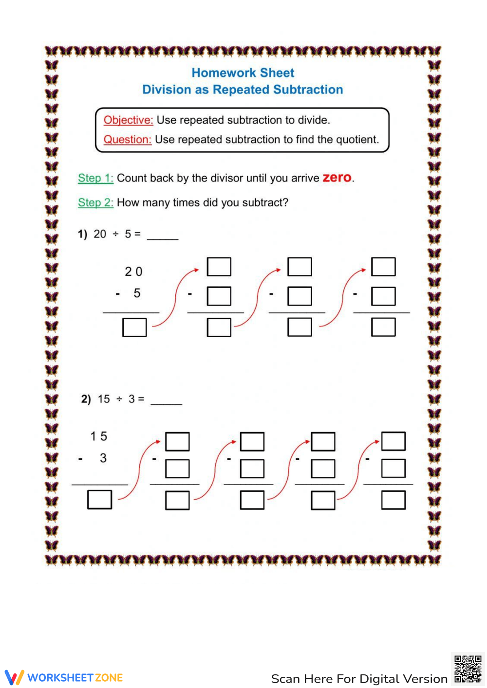 Printable 3rd Grade Division As Repeated Subtraction Worksheets Printable 3rd Grade Division As Repeated Subtraction Worksheets