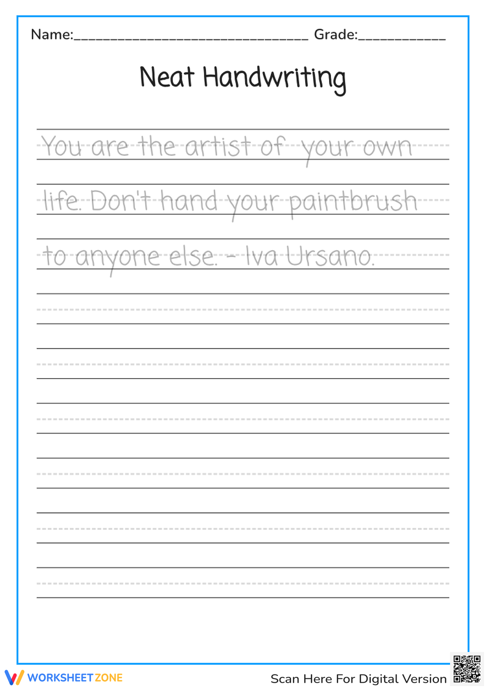 Printable 3rd Grade Handwriting Worksheets