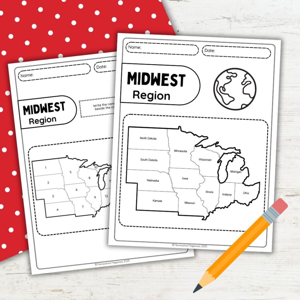 Printable 5 Regions Of The United States Worksheets For Kids United States Regions Worksheets And Printables Homeschool Geography 4th 5th 6th Grade Calm Wave
