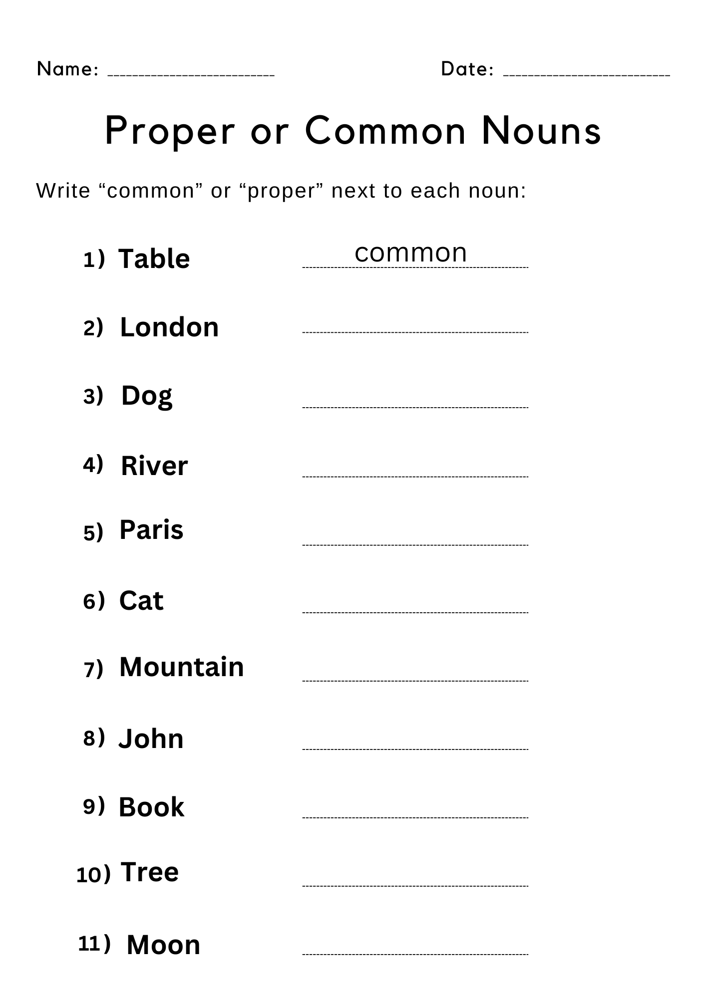 Printable Common Noun And Proper Nouns Worksheet For Grade 1 Made By Teachers Nouns Online Exercise For Grade 1 Worksheets Library