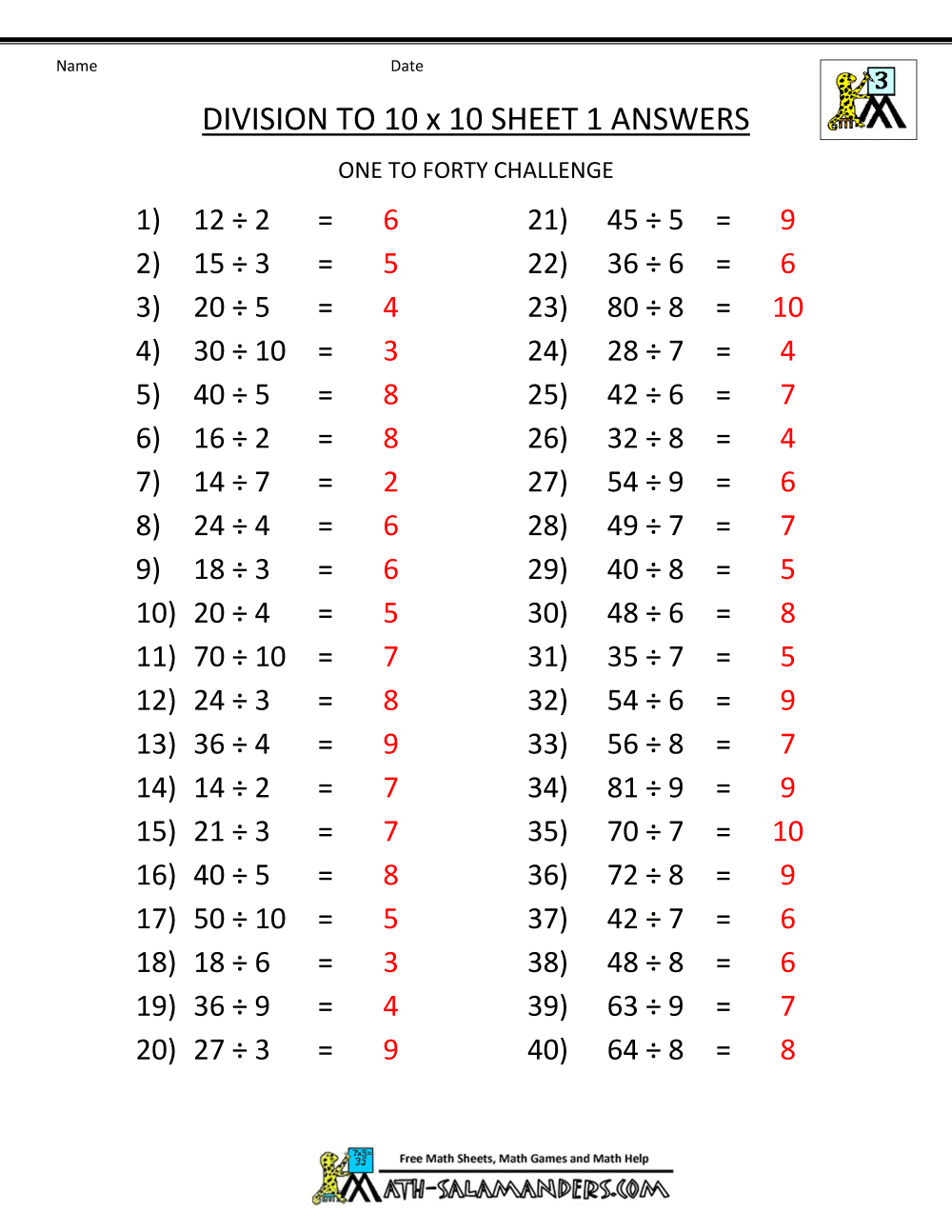 Printable Division Worksheets 3rd 4th Grade Basic Division Worksheets