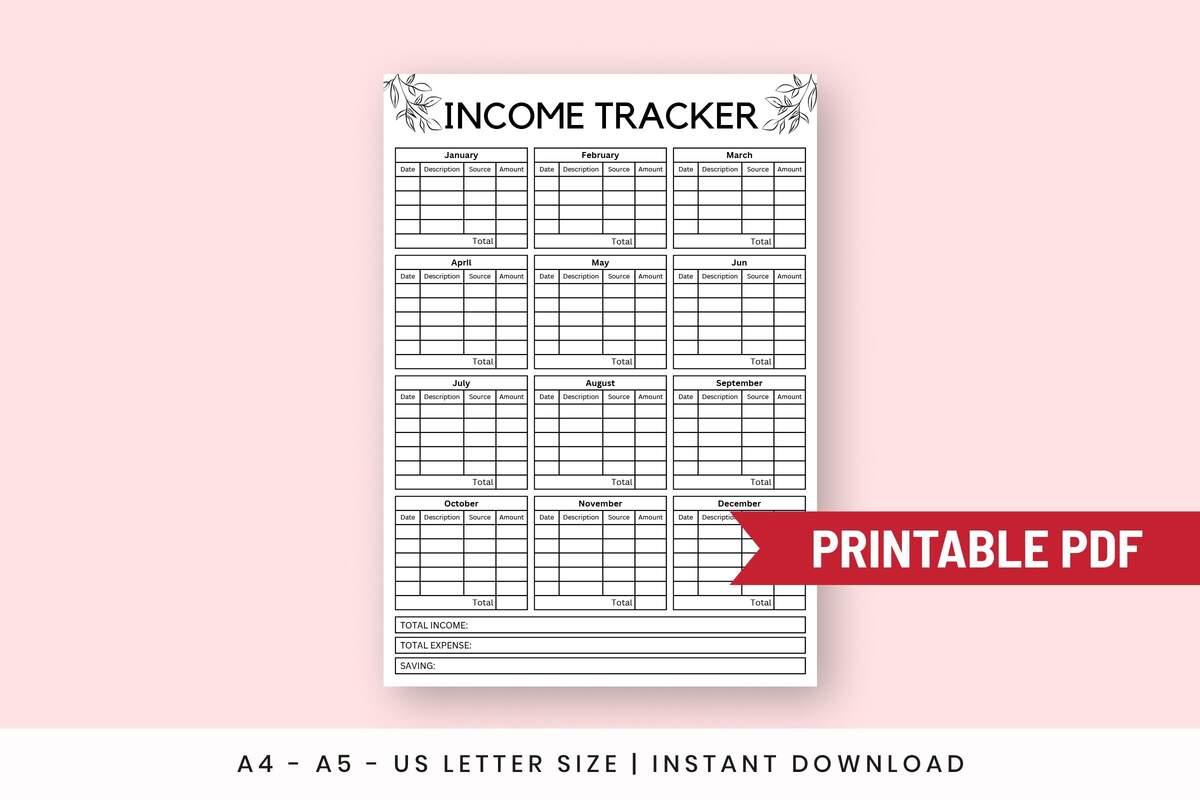 Printable Expense Tracker Income And Expense Worksheet