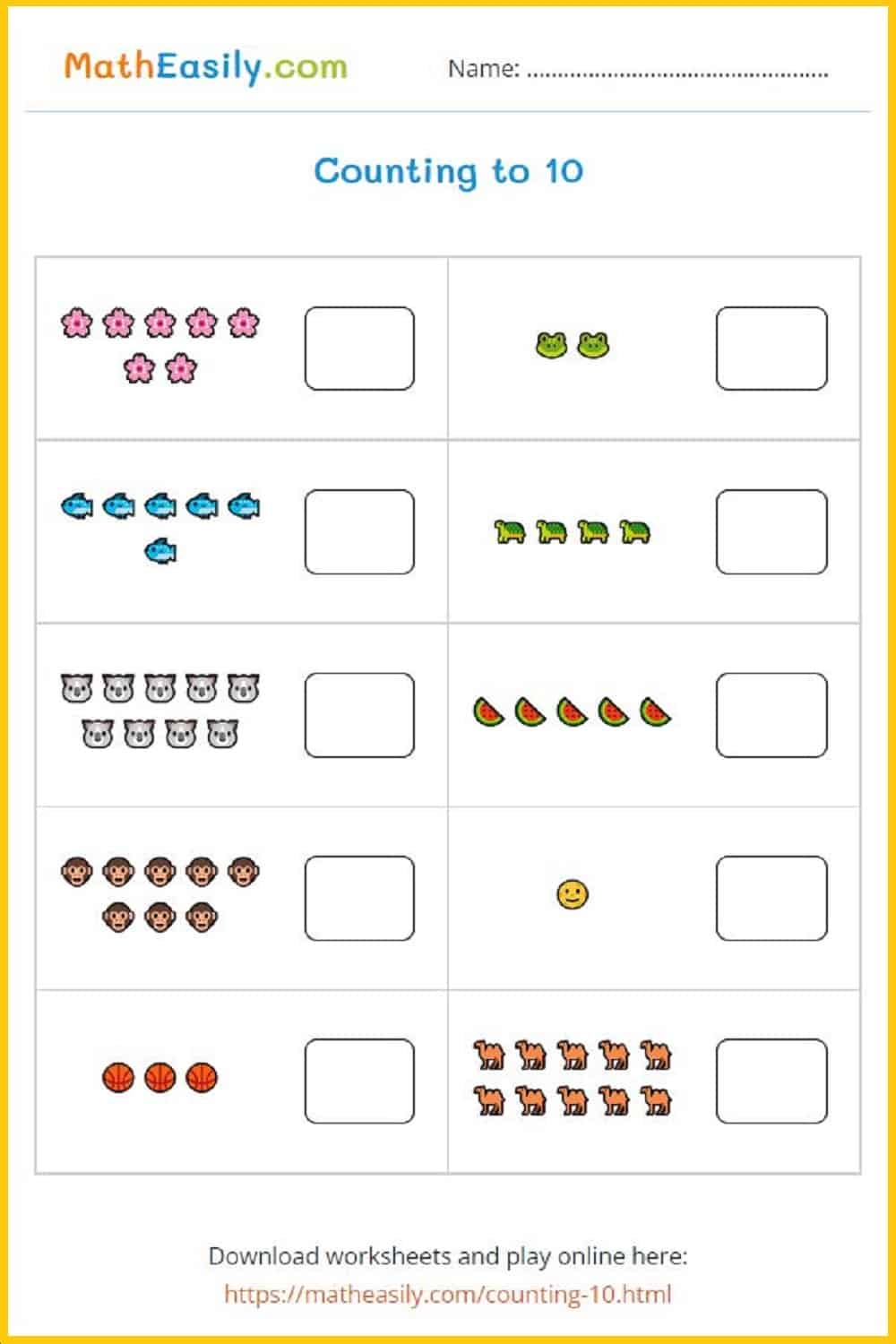 Printable Kindergarten Math Worksheets PDF Free Download Kindergarten Math Worksheets Numbers 1 10 Counting Etsy