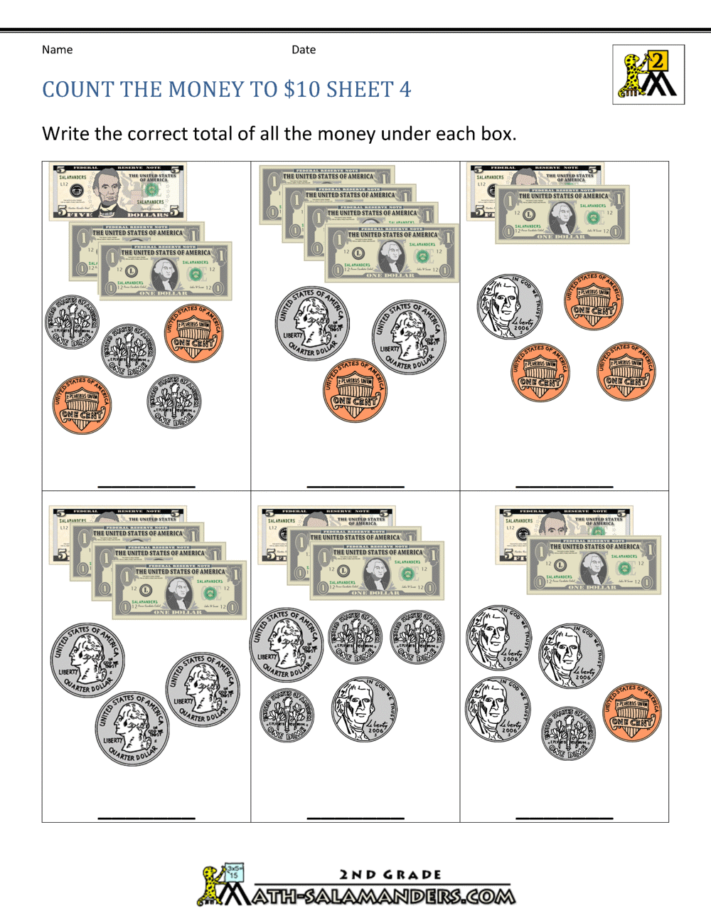 Printable Money Worksheets To 10 Money Worksheets