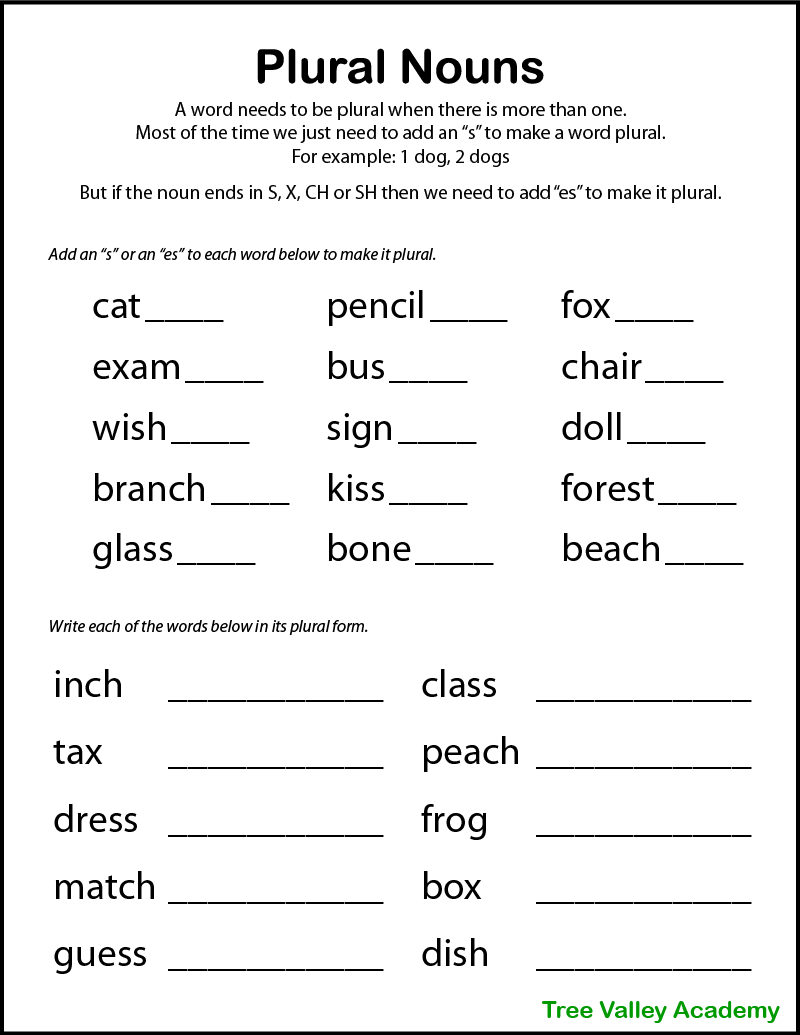 Nouns Worksheets Singular And Plural Nouns Worksheets