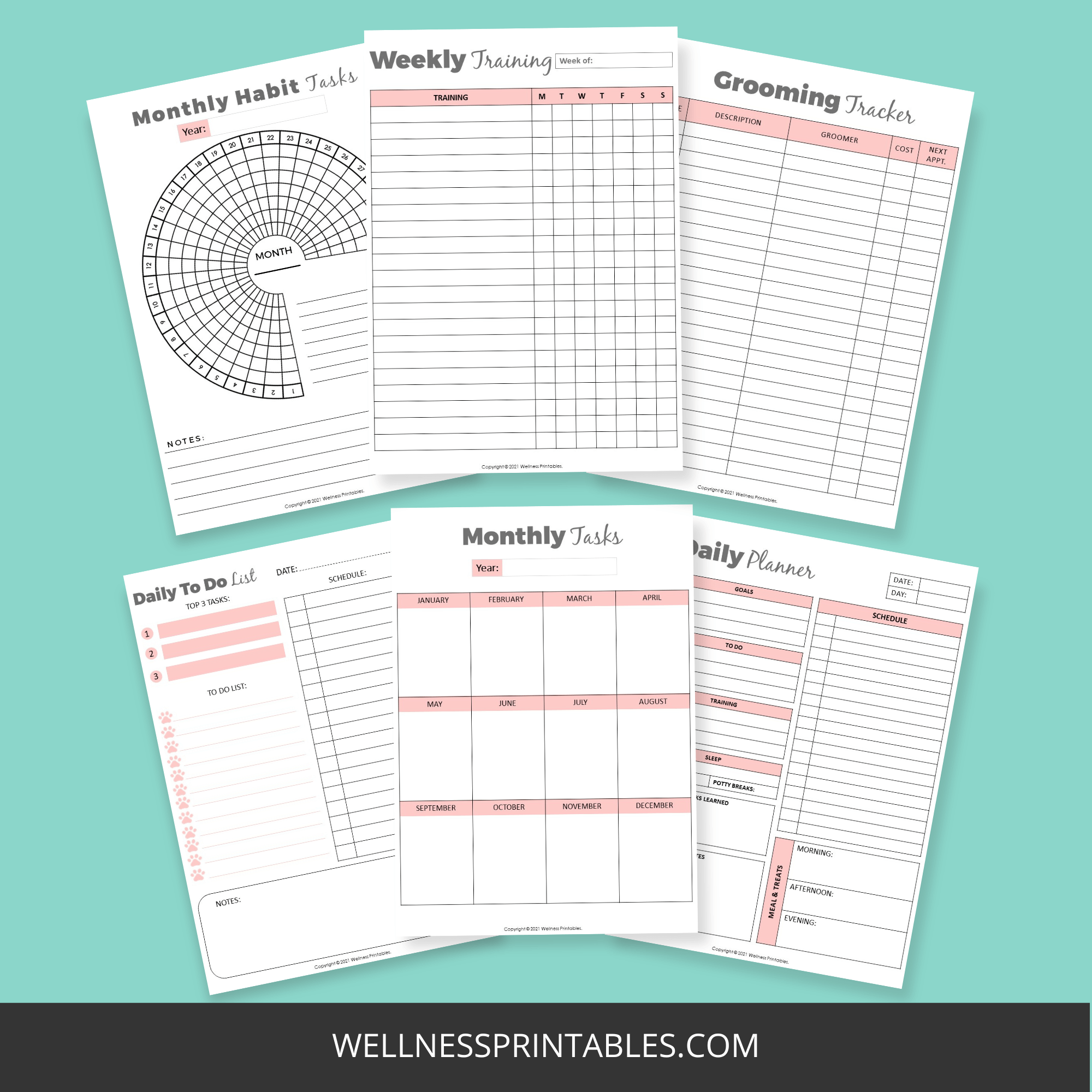 Puppy Training Planner Wellness Printables Puppy Training Planner Wellness Printables