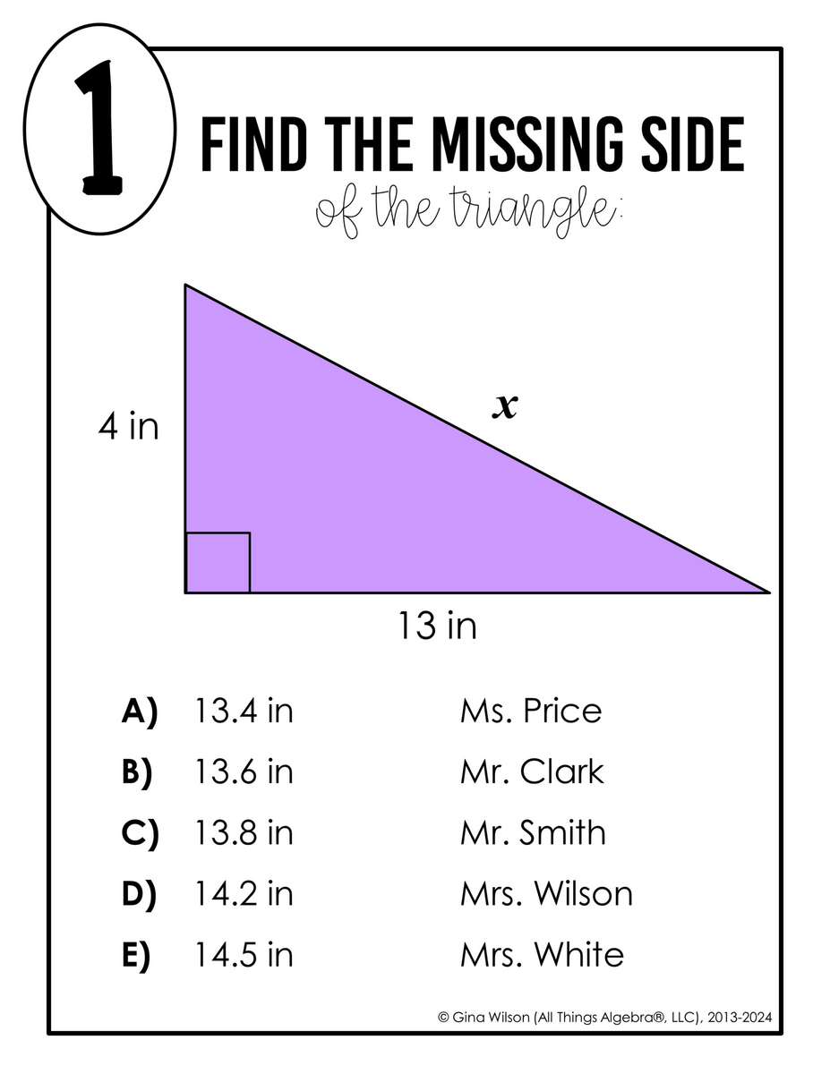 Pythagorean Theorem Math Lib Activity All Things Algebra Pythagorean Theorem Math Lib Activity All Things Algebra