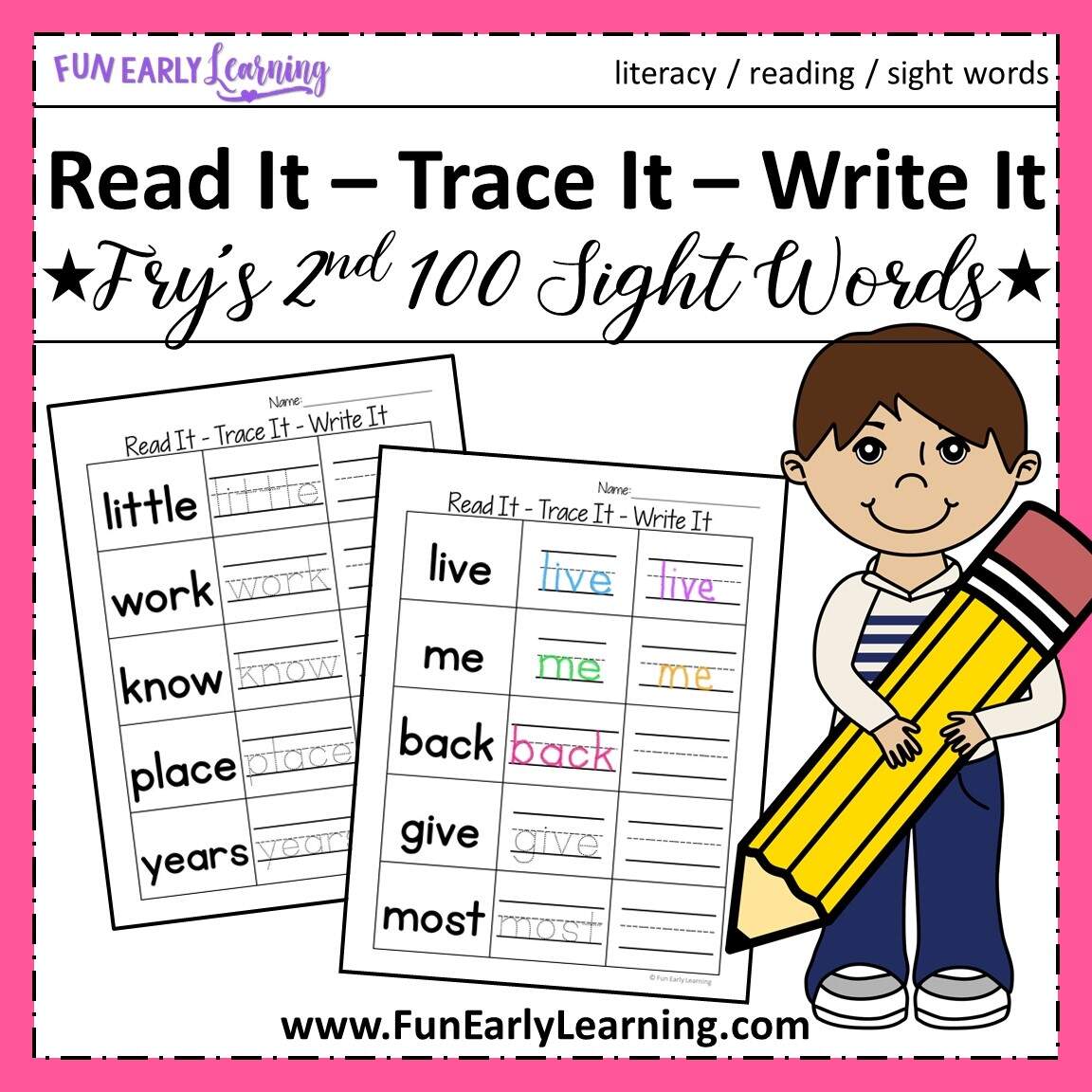 Read It Trace It Write It Fry S Second 100 Sight Words Fun Early Learning Read It Trace It Write It Fry S Second 100 Sight Words Fun Early Learning