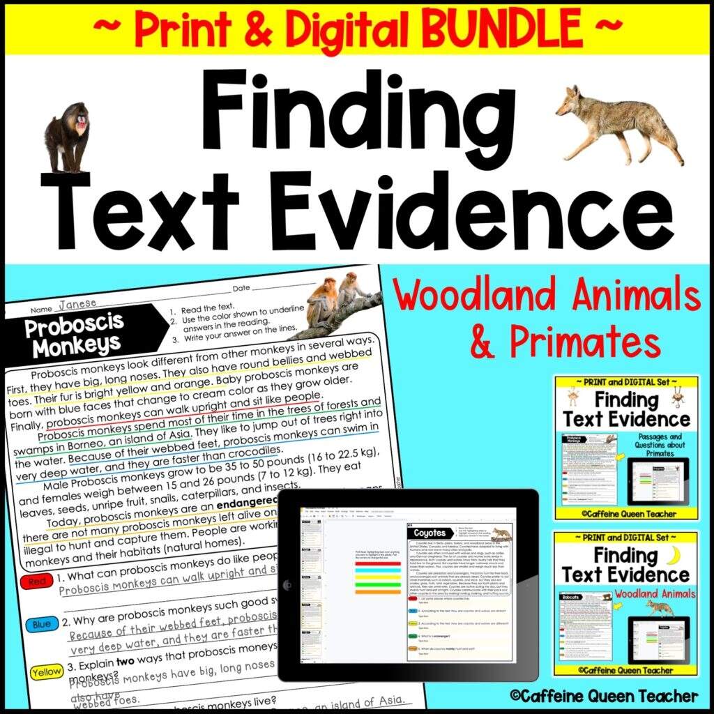 Reading Comprehension Passages For Finding Text Evidence Close Reading Practice Caffeine Queen Teacher Reading Comprehension Passages For Finding Text Evidence Close Reading Practice Caffeine Queen Teacher