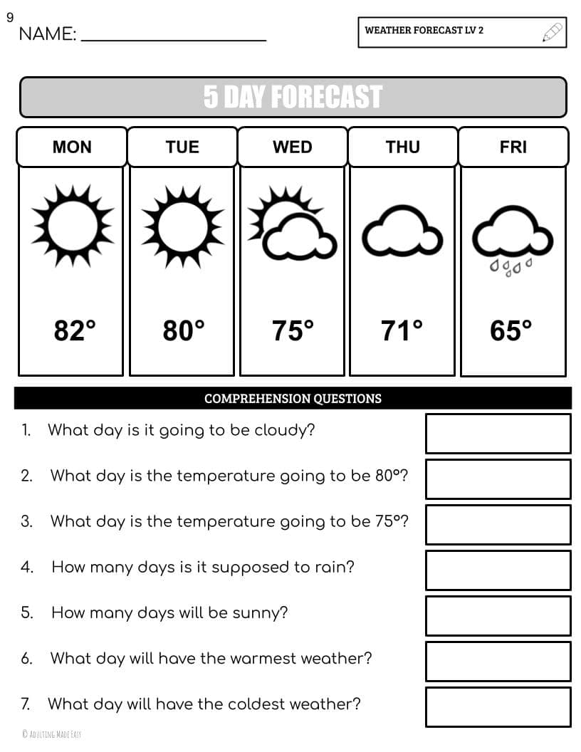 Reading Weather Forecasts Worksheets Free Weather Comprehension Worksheet Download Free Weather Comprehension Worksheet Png Images Free Worksheets On Clipart Library