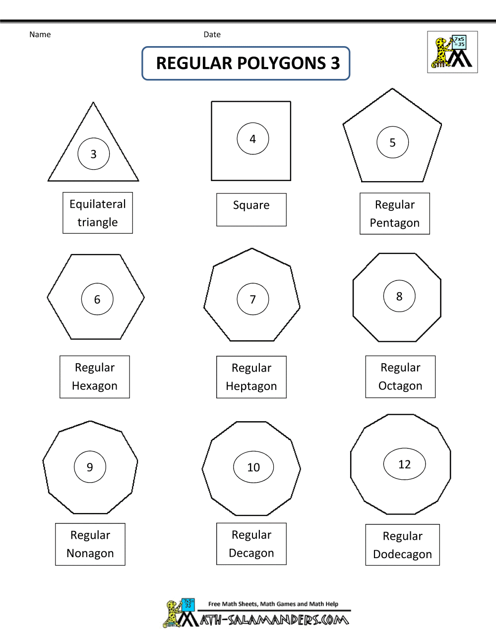 Polygons Worksheet Polygons Angles PDF Worksheet Cazoom Math