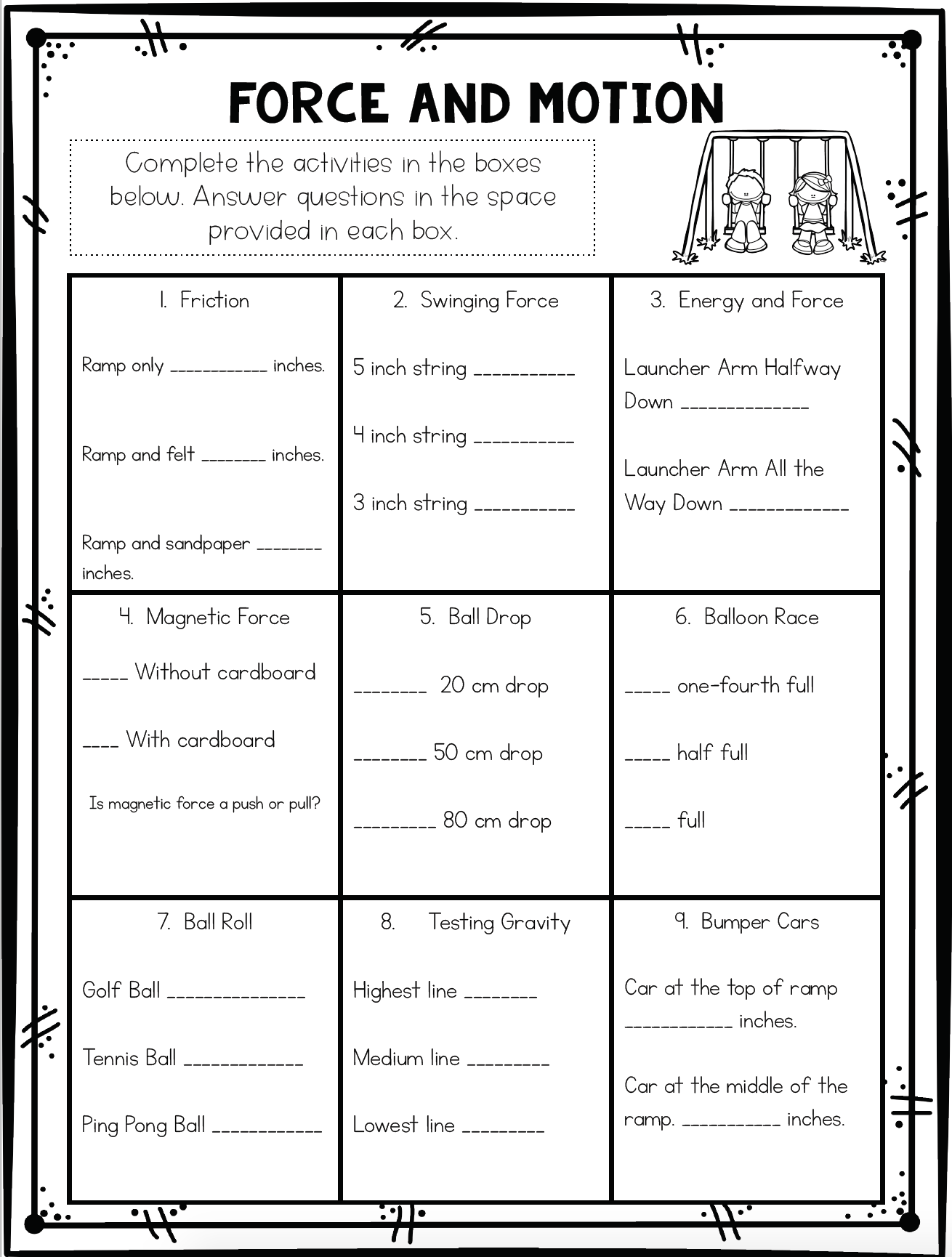 Science Grade 4 QED Force And Motion Worksheets Library