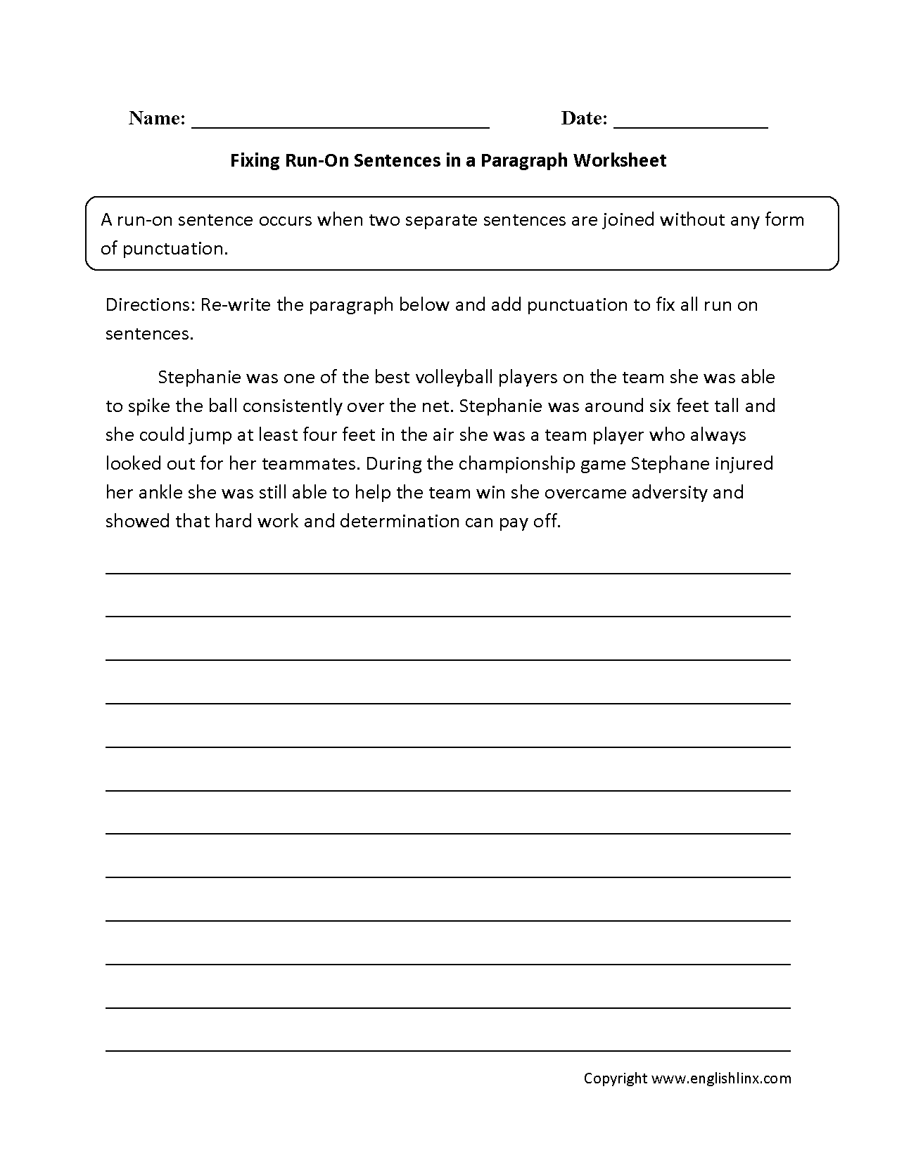 Sentences Worksheets Run On Sentences Worksheets Sentences Worksheets Run On Sentences Worksheets