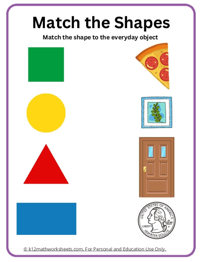 Free Matching Shapes Worksheets By Storyboard That