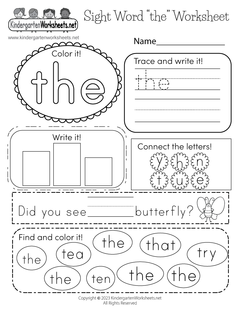 Reading Comprehension Worksheets Reading With Sight Word The