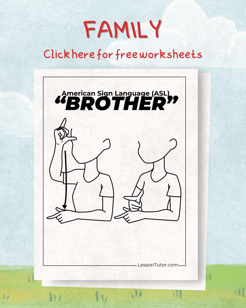 Sign Language ASL Family Free Coloring Pages PDF Printables And Worksheets Lesson Tutor ASL Worksheets Preschool Mom