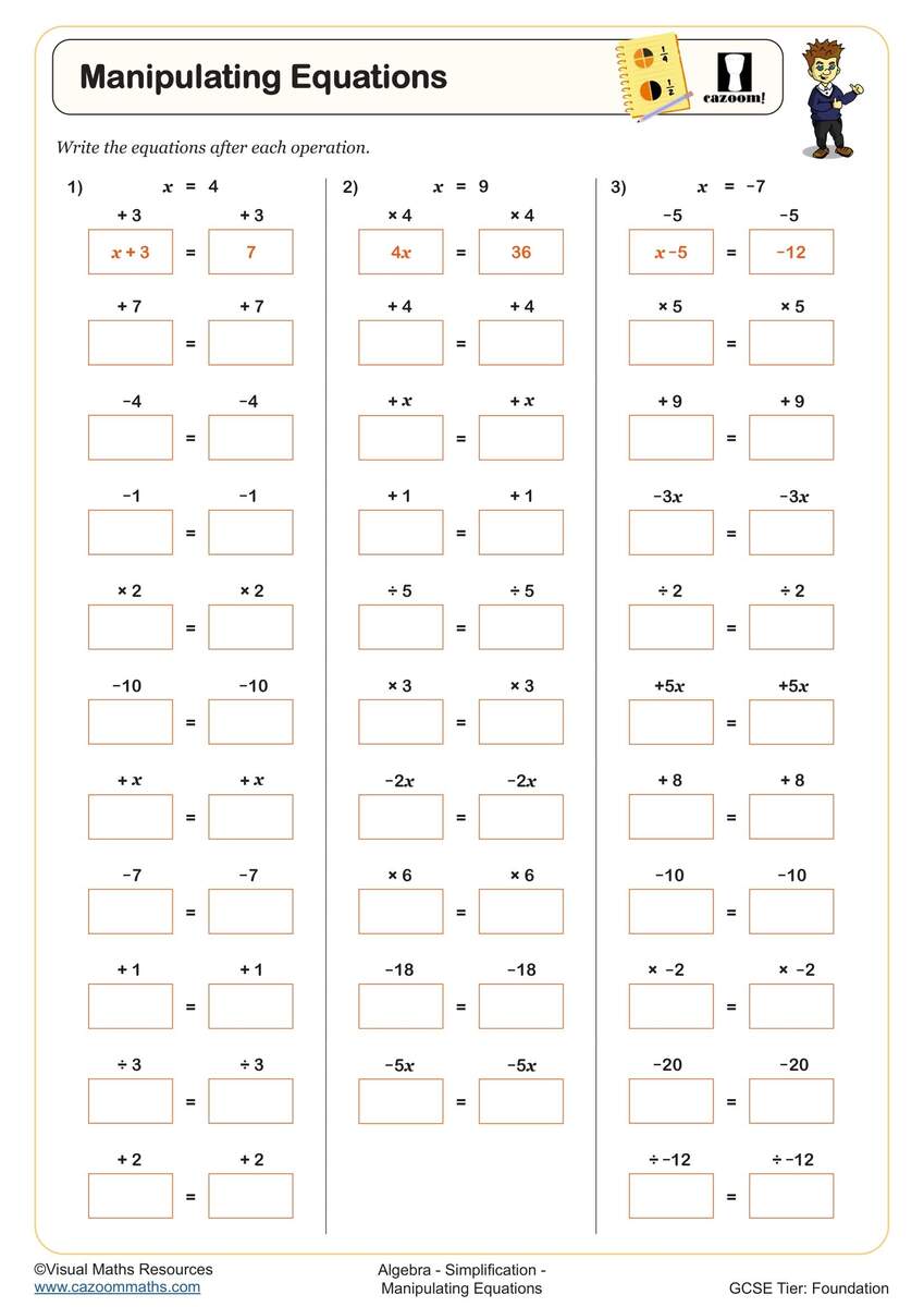 Solving Equations Worksheets Solving Linear Equations Worksheets Printable Solving Quadratic Equations Worksheets Cazoom Maths